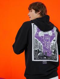 Marvel Kapşonlu Oversize Sweatshirt Şardonlu Lisanslı Baskılı