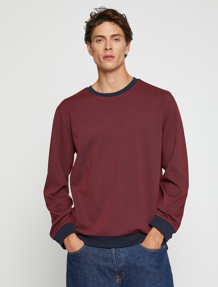  Desenli Triko Kazak Bisiklet Yaka