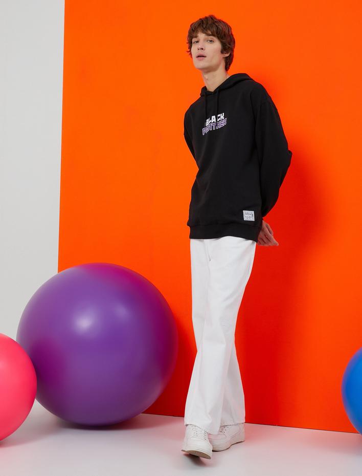  Marvel Kapşonlu Oversize Sweatshirt Şardonlu Lisanslı Baskılı