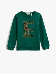 Dinozor Baskılı Sweatshirt
