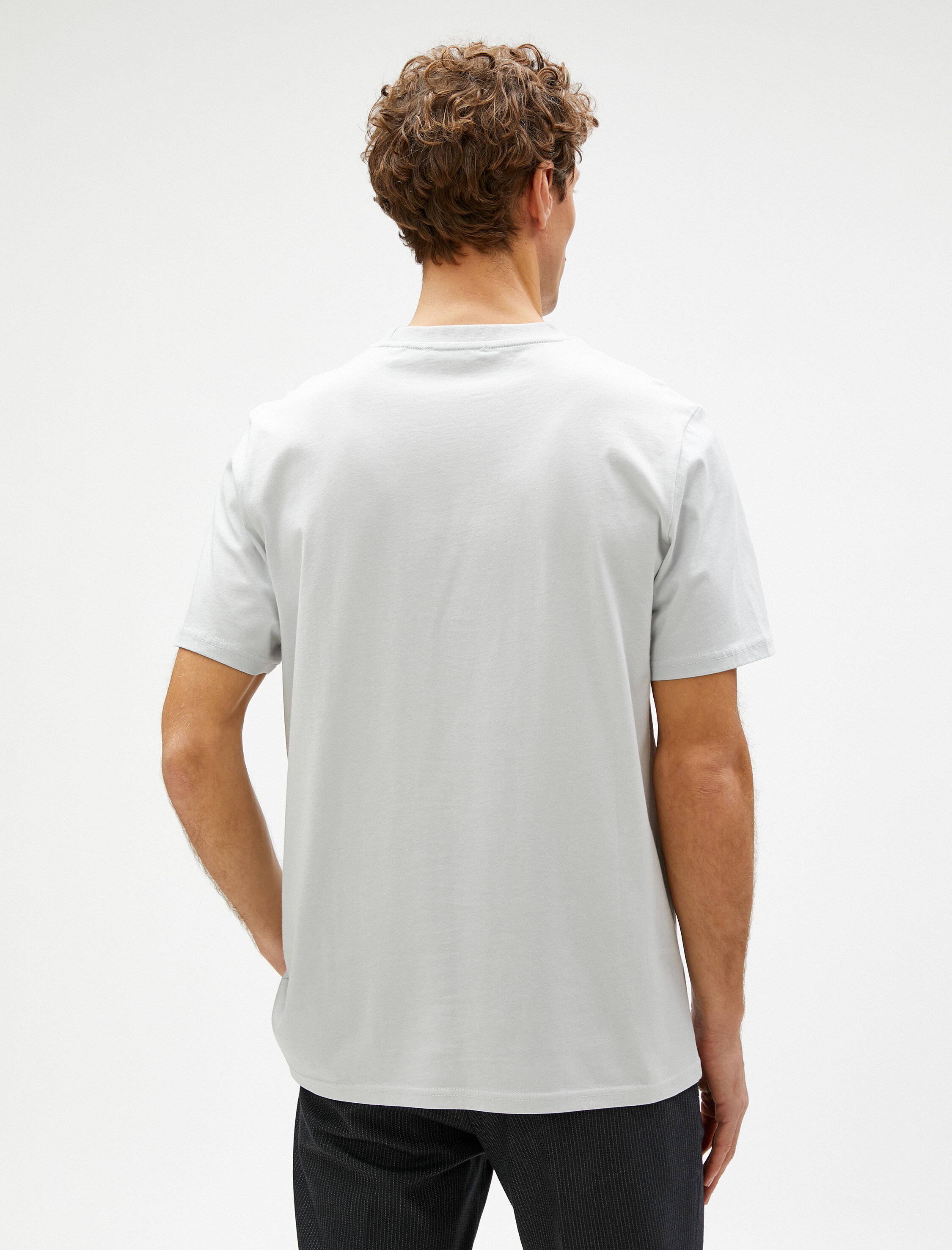   Basic Tişört Bisiklet Yaka Kısa Kollu Pamuklu