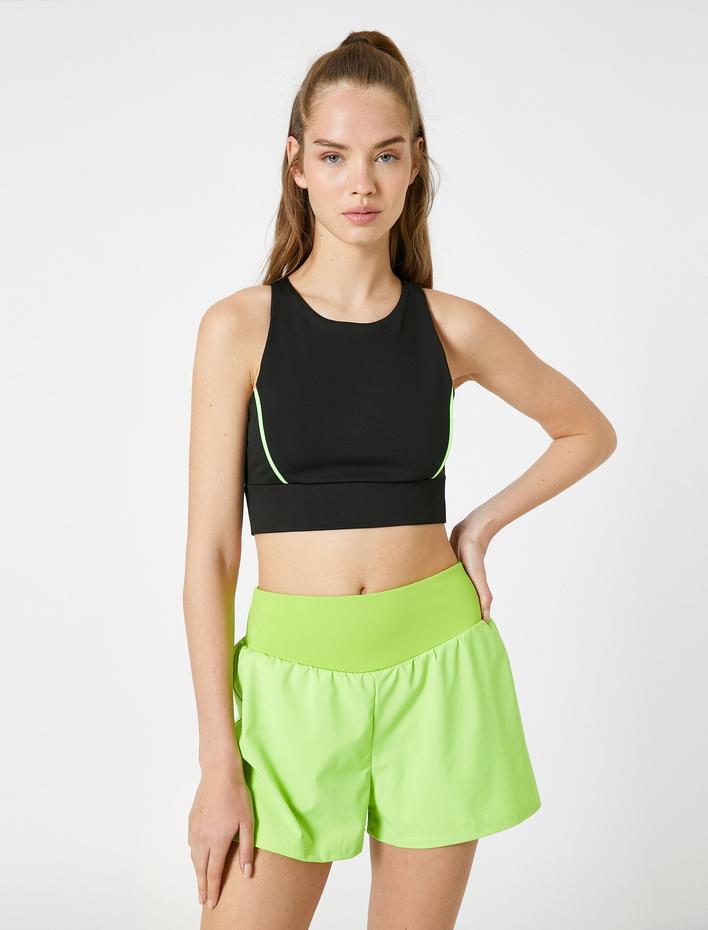  Kısa Spor Şort Beli Lastik Detaylı