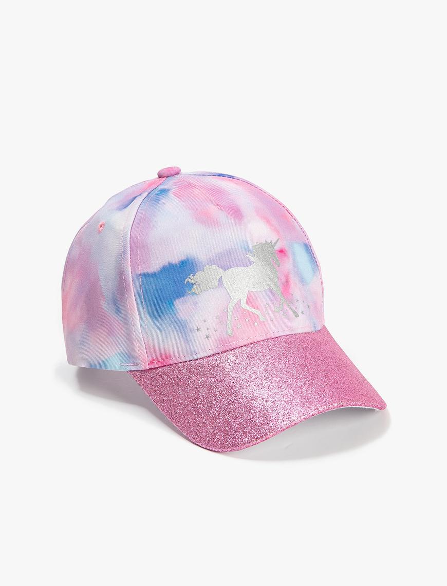  Kız Çocuk Unicorn Şapka Parlak Batik Desenli