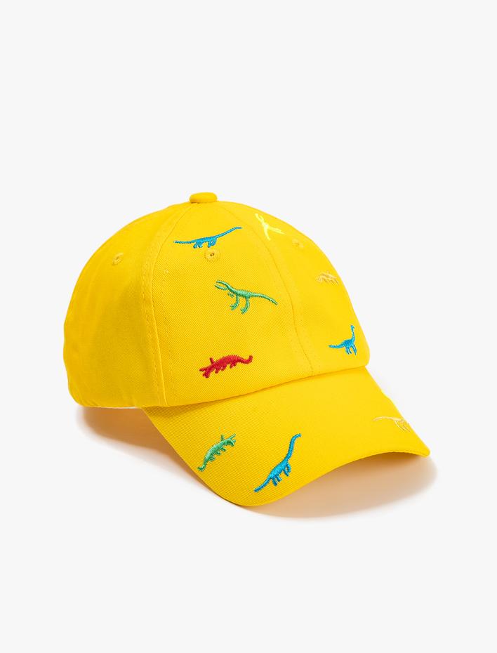 Erkek Çocuk Dinozor Şapka İşleme Detaylı Pamuklu