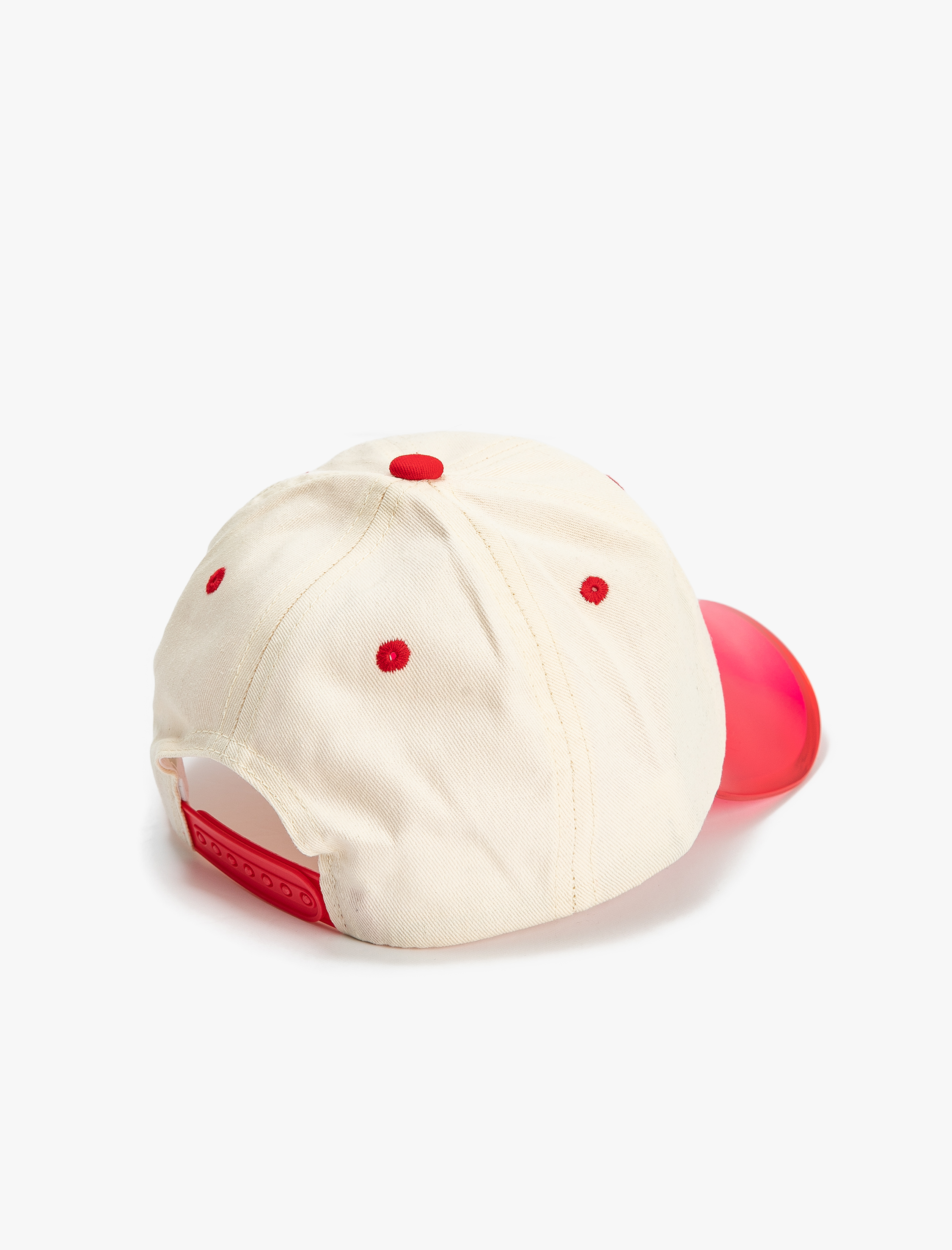  Kız Çocuk Hiphop Şapka Plastik Vizör Detaylı Kalp İşlemeli Pamuklu