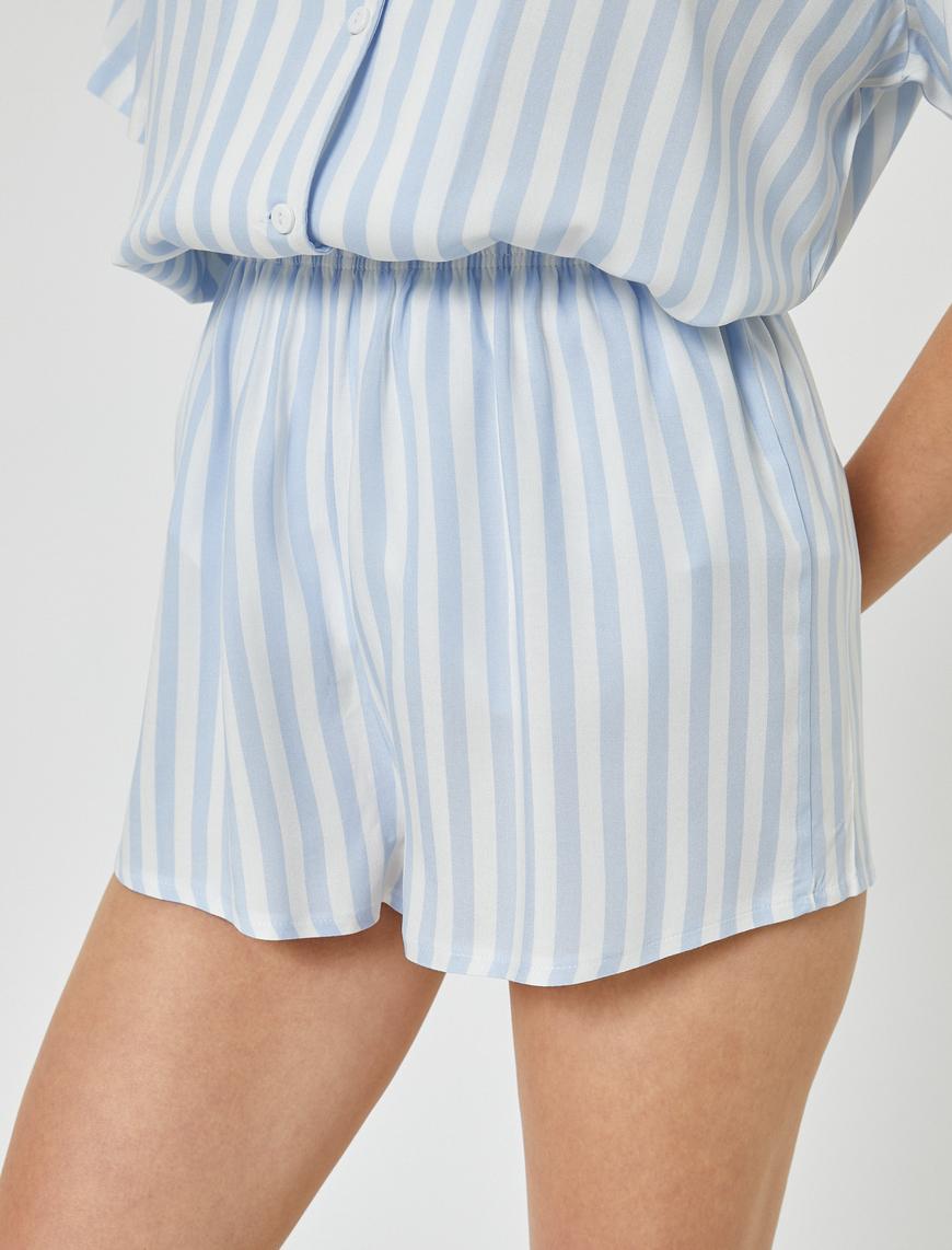   Pijama Altı Şort Mini Viskon Beli Lastikli