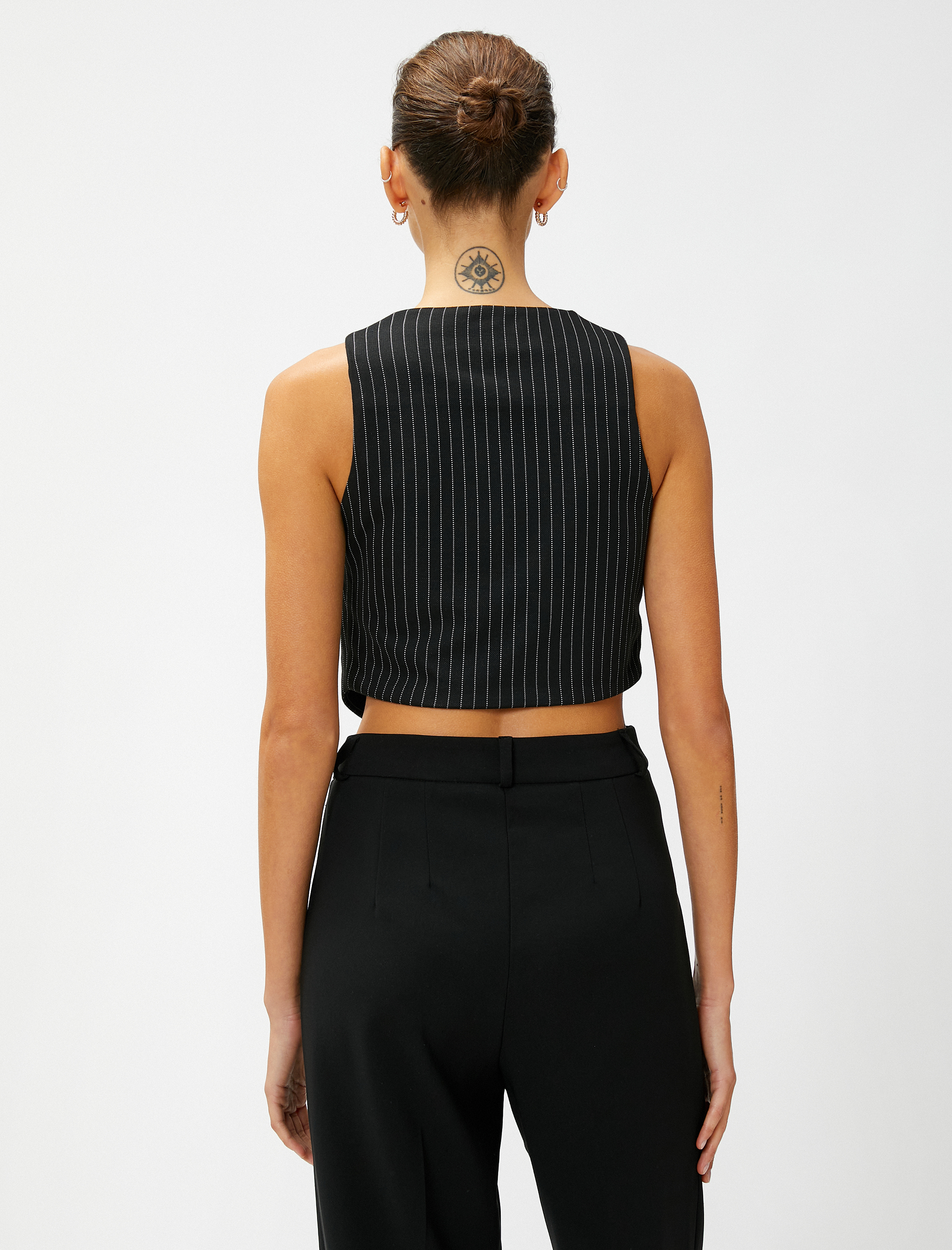   Crop Blazer Yelek Düğmeli