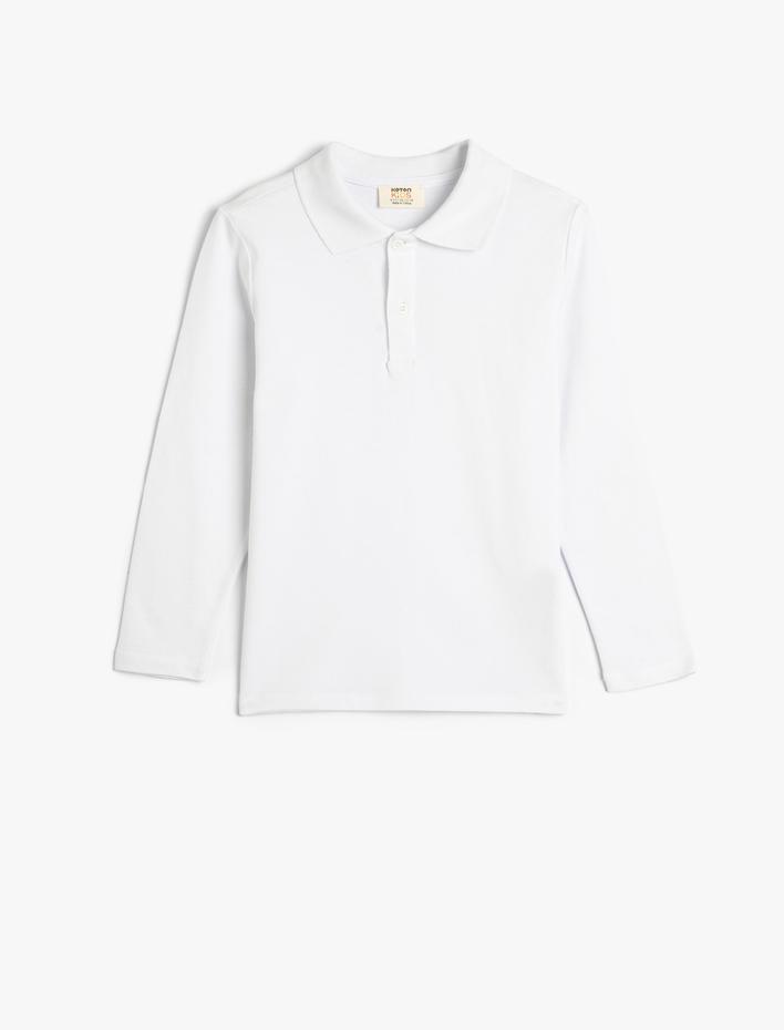 Erkek Çocuk Polo Tişört Uzun Kollu Düğmeli