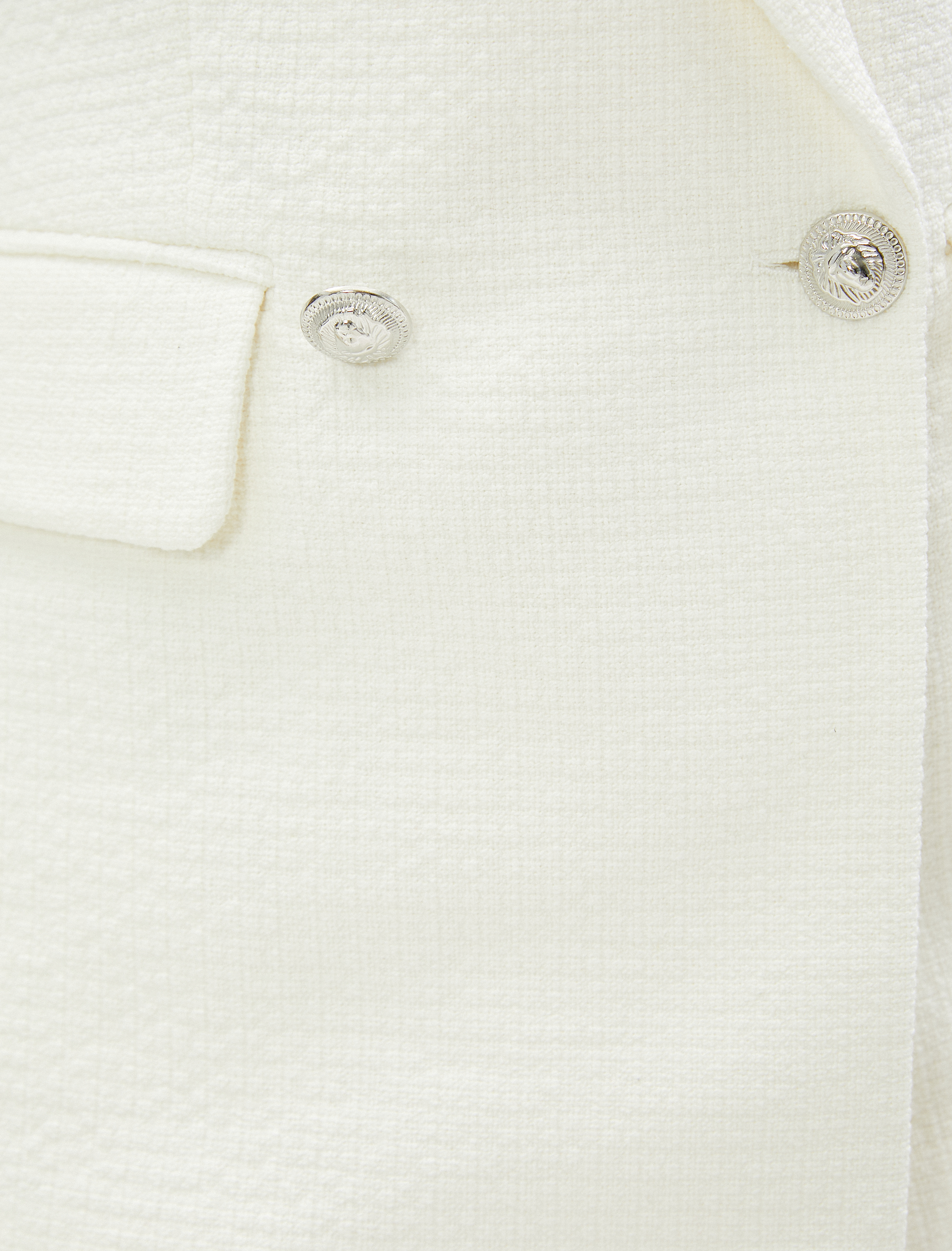   Tüvit Blazer Ceket Kruvaze Düğmeli