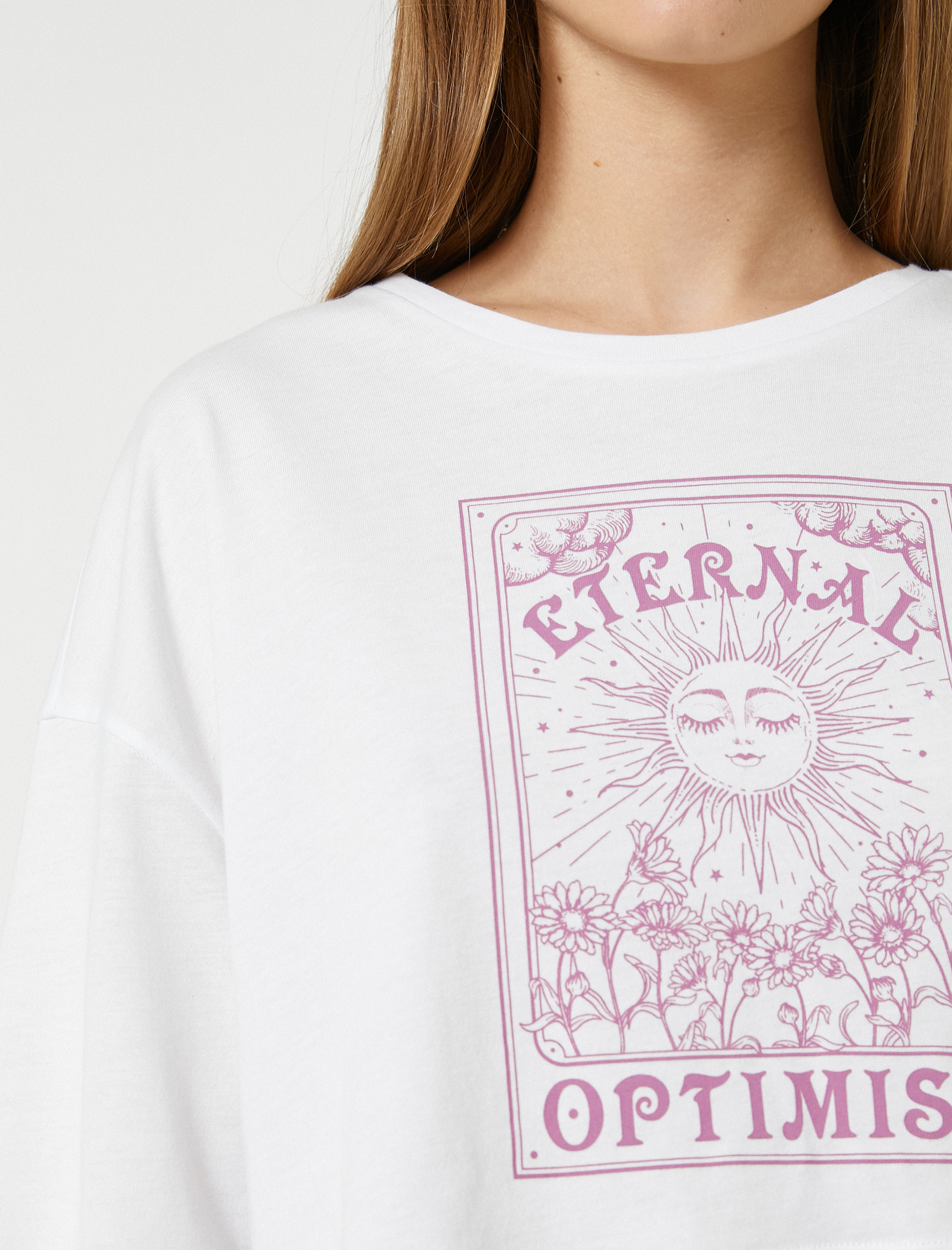   Modal Karışımlı Crop Yoga Tişörtü Baskılı