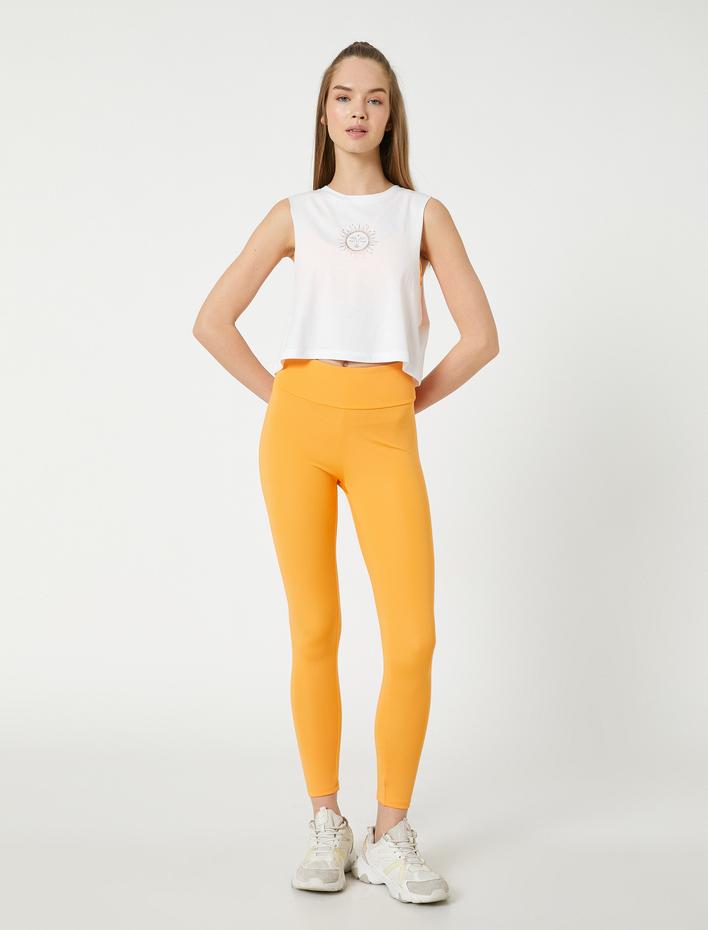  Güneş Baskılı Crop Yoga Atleti