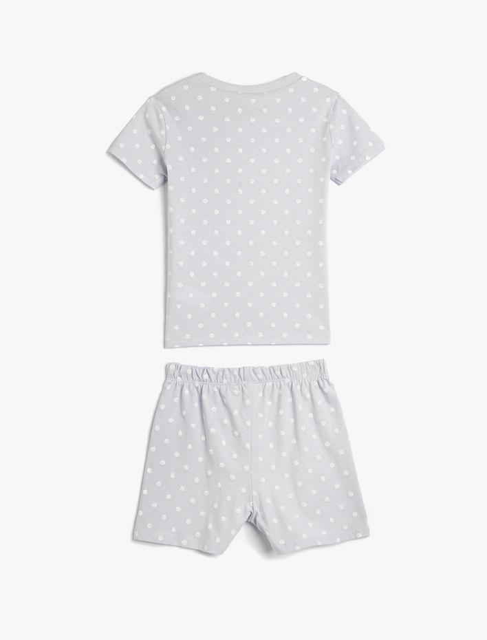 Kız Bebek Şort Tişört Takım Dinozor Baskılı Pamuklu