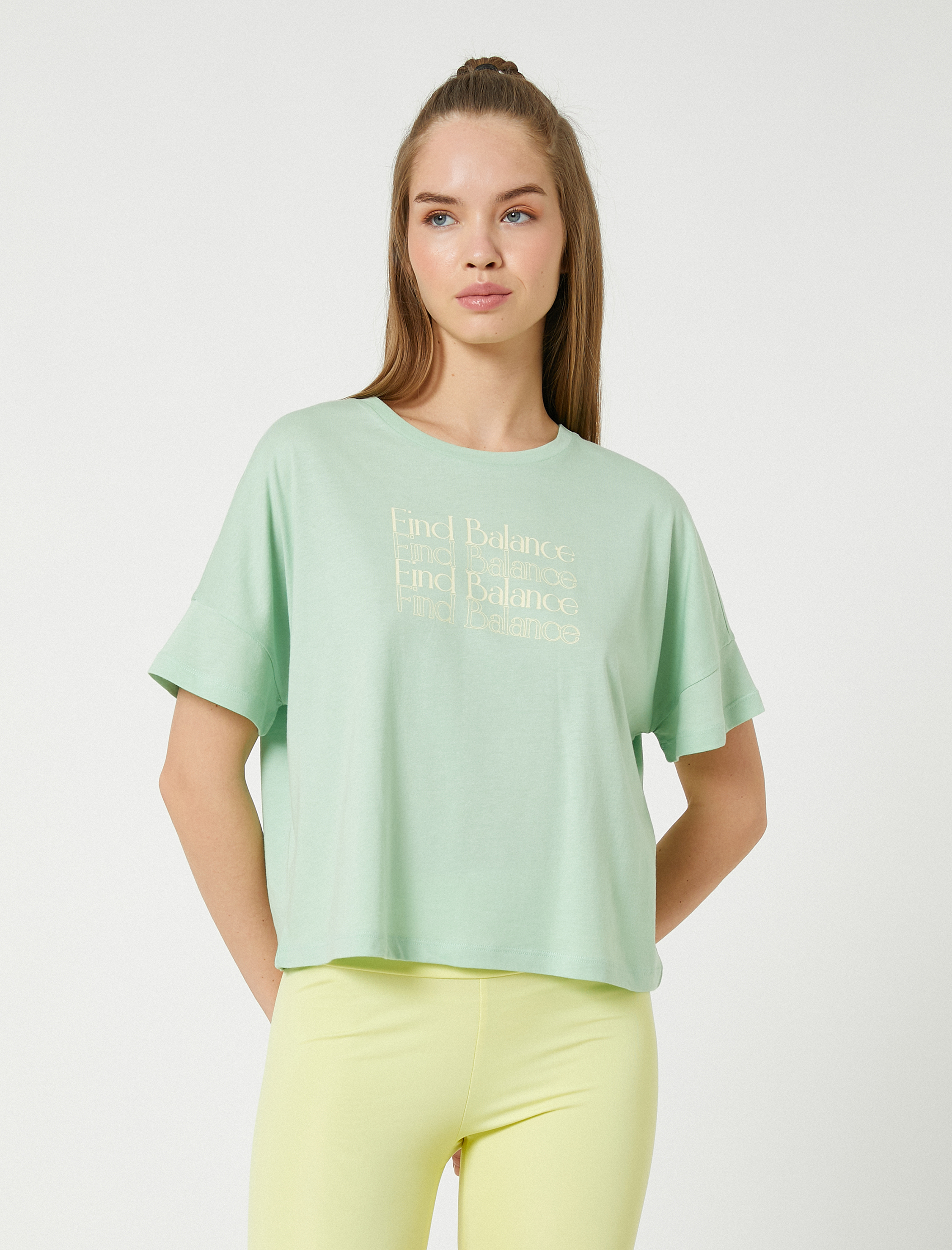   Modal Karışımlı Yoga Tişörtü Baskılı