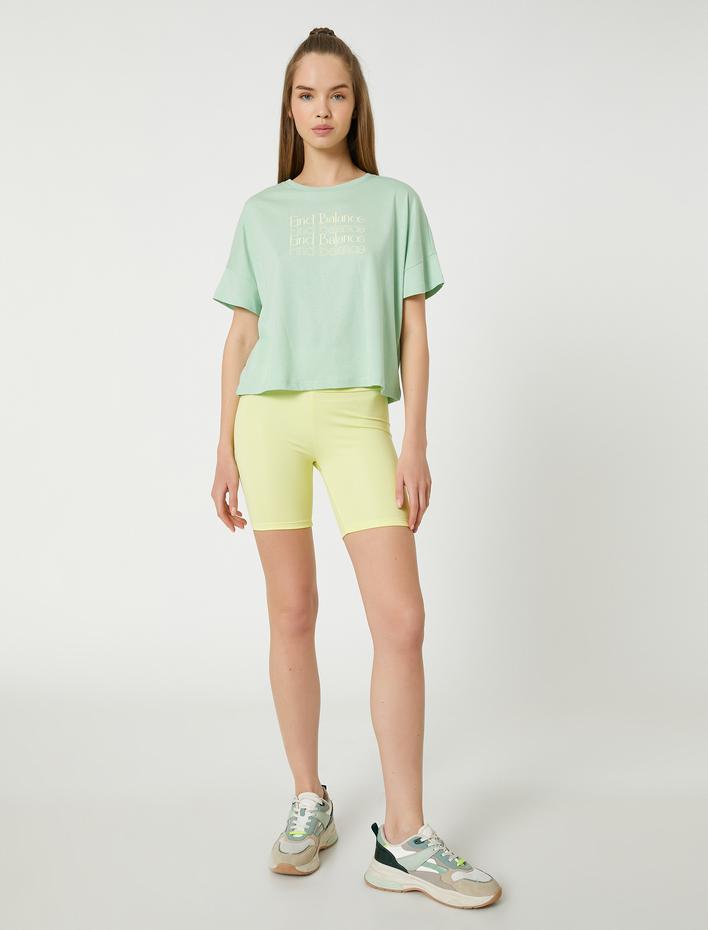  Modal Karışımlı Yoga Tişörtü Baskılı