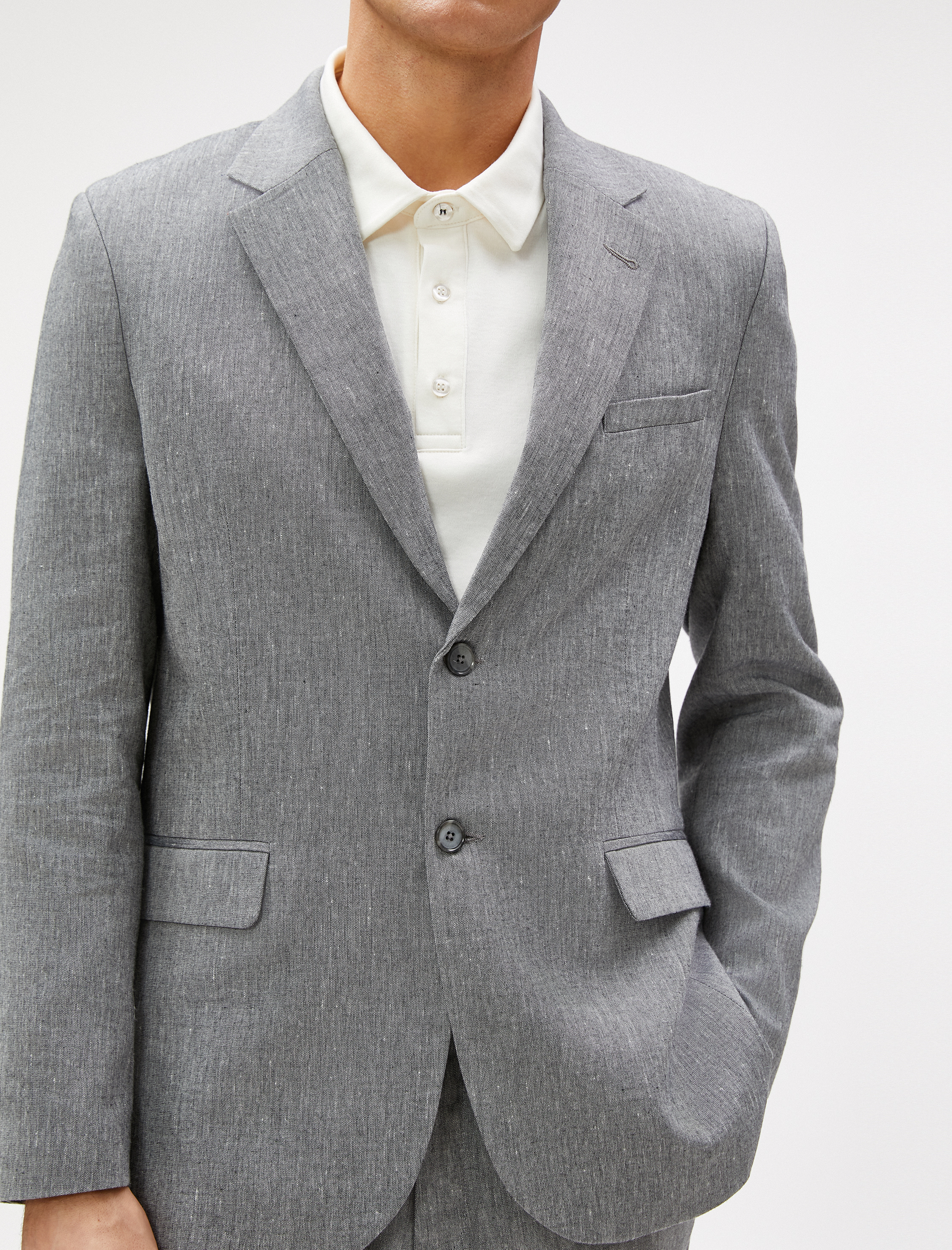   Yazlık Ceket Blazer Cep Detaylı Düğmeli