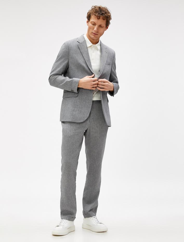  Yazlık Ceket Blazer Cep Detaylı Düğmeli