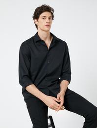 Basic Gömlek Klasik Manşet Yaka Uzun Kollu Düğmeli Non Iron