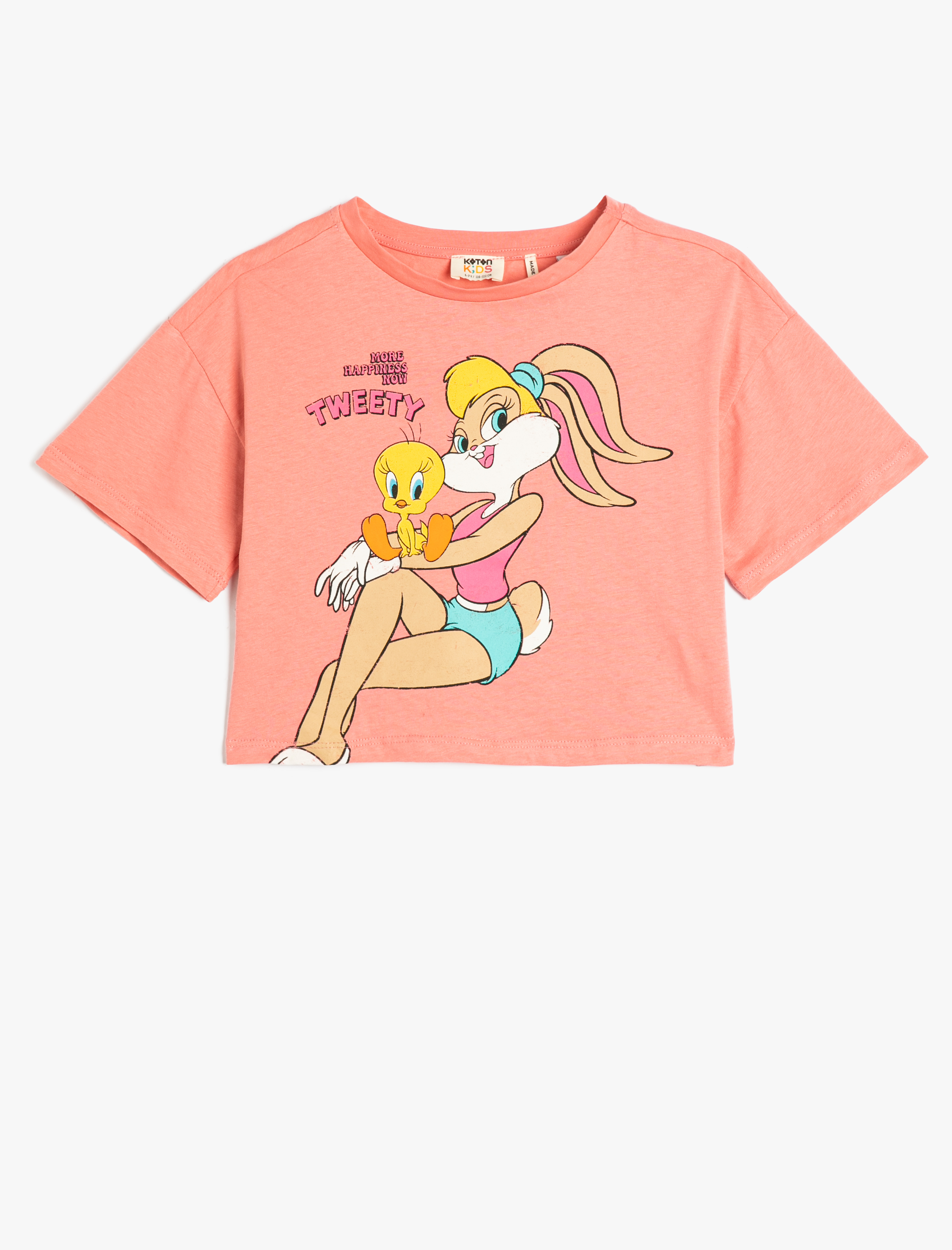  Kız Çocuk Lola Bunny Tişört Lisanslı Kısa Kollu Bisiklet Yaka Pamuklu