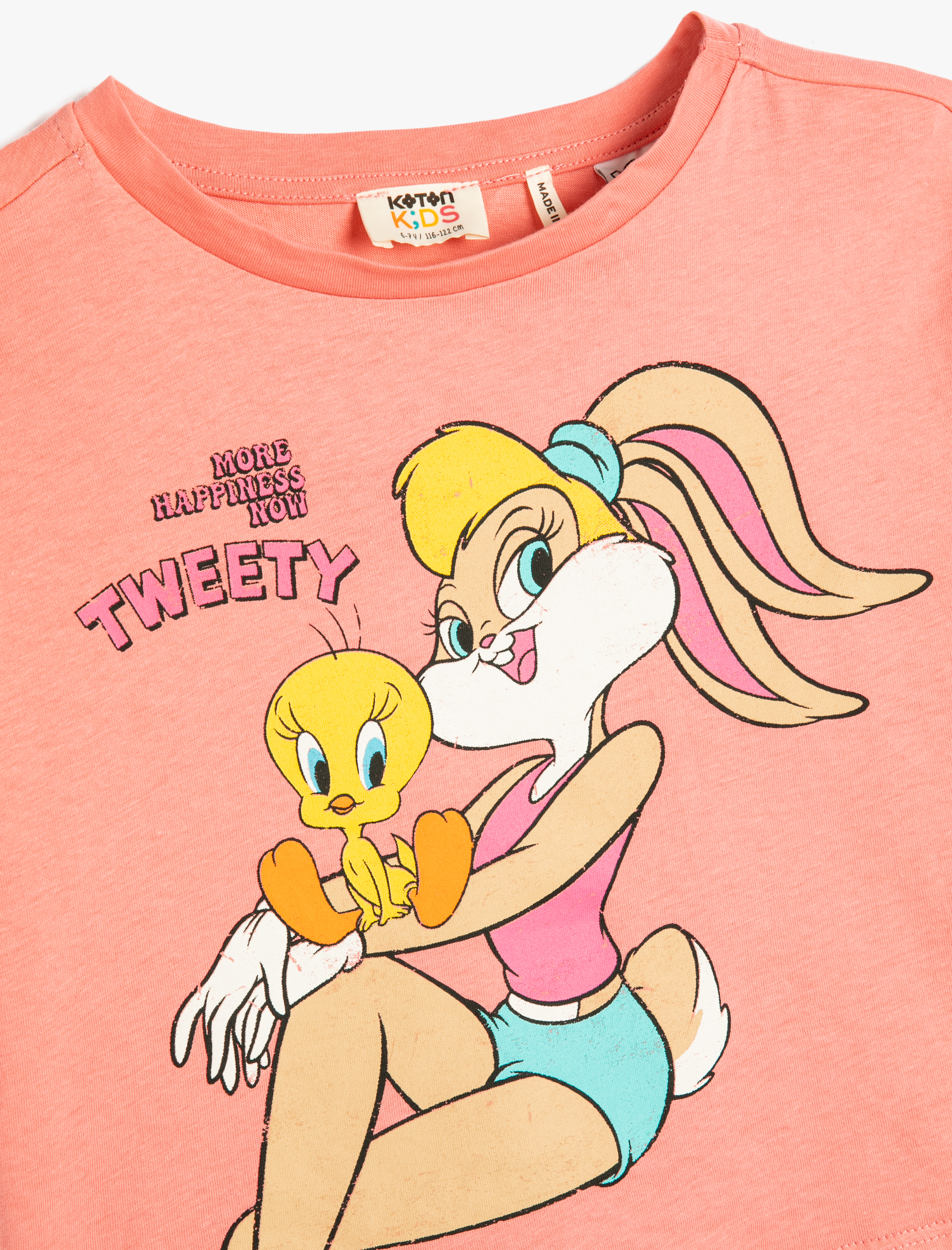  Kız Çocuk Lola Bunny Tişört Lisanslı Kısa Kollu Bisiklet Yaka Pamuklu