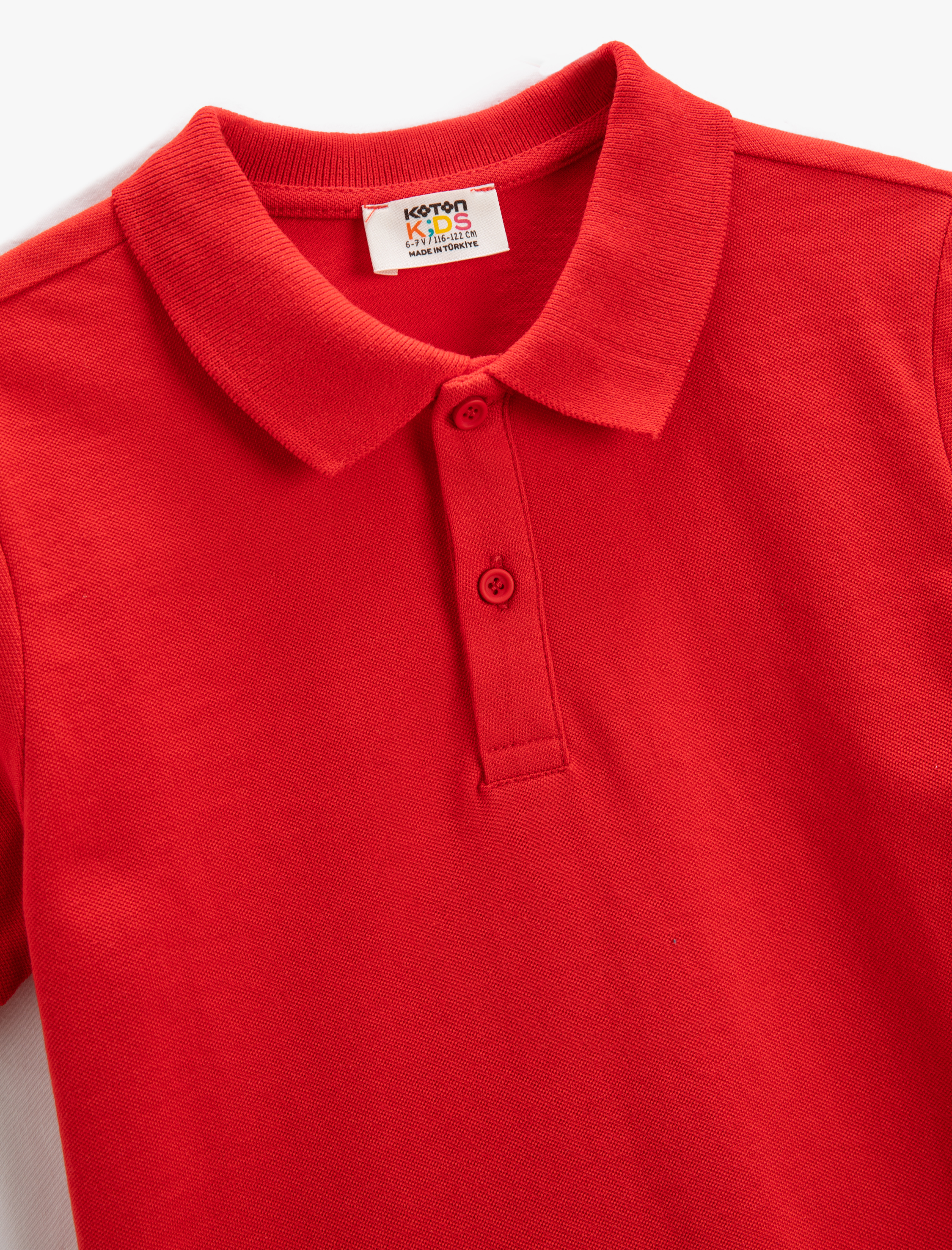  Erkek Çocuk Basic Polo Yaka Tişört Kısa Kollu Düğme Detaylı