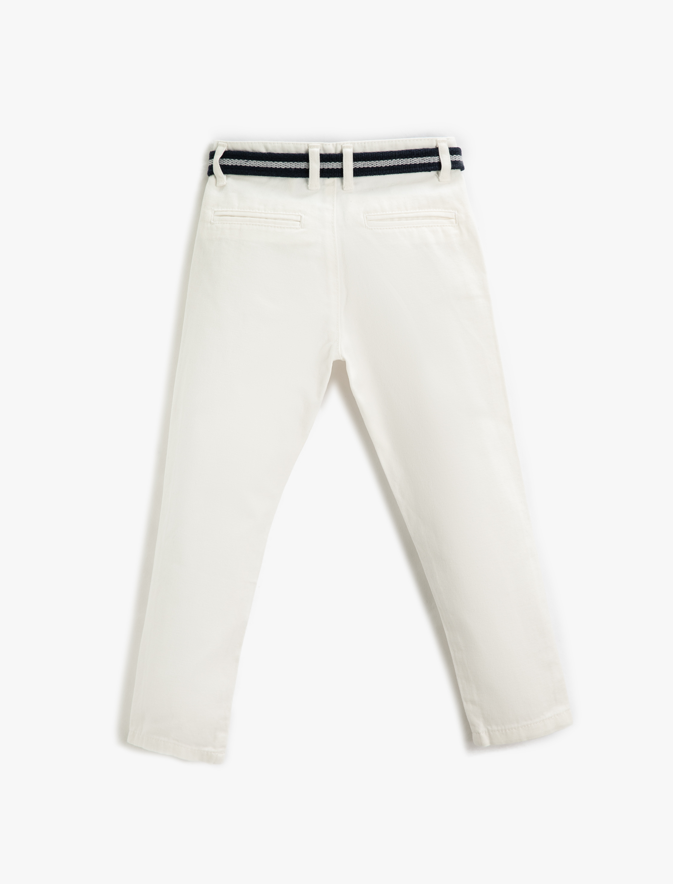 Koton Kumaş Pantolon Slim Fit Kemerli Cepli Beli Ayarlanabilir Lastikli Beli Ayarlanabilir Lastikli. 5