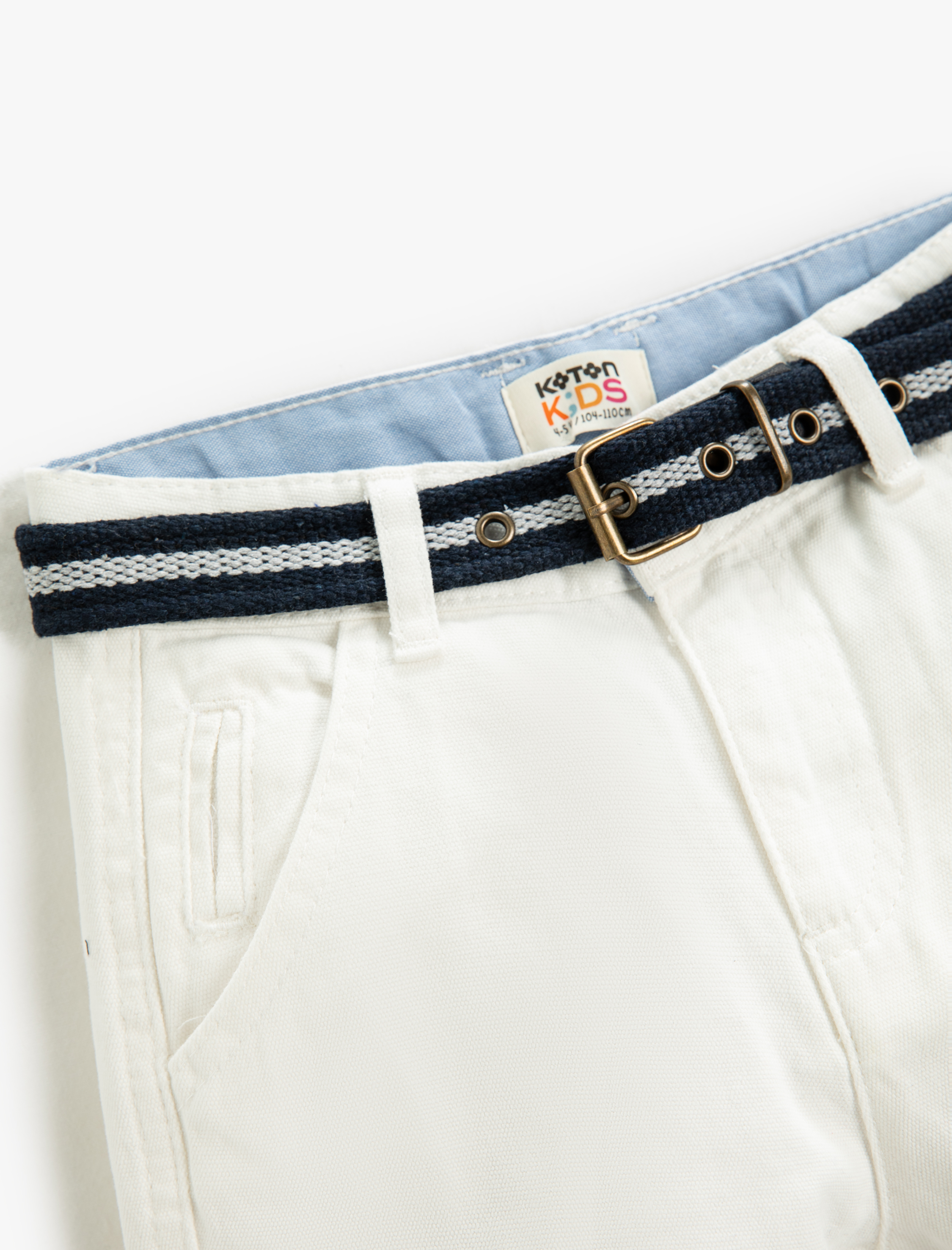 Koton Kumaş Pantolon Slim Fit Kemerli Cepli Beli Ayarlanabilir Lastikli Beli Ayarlanabilir Lastikli. 6