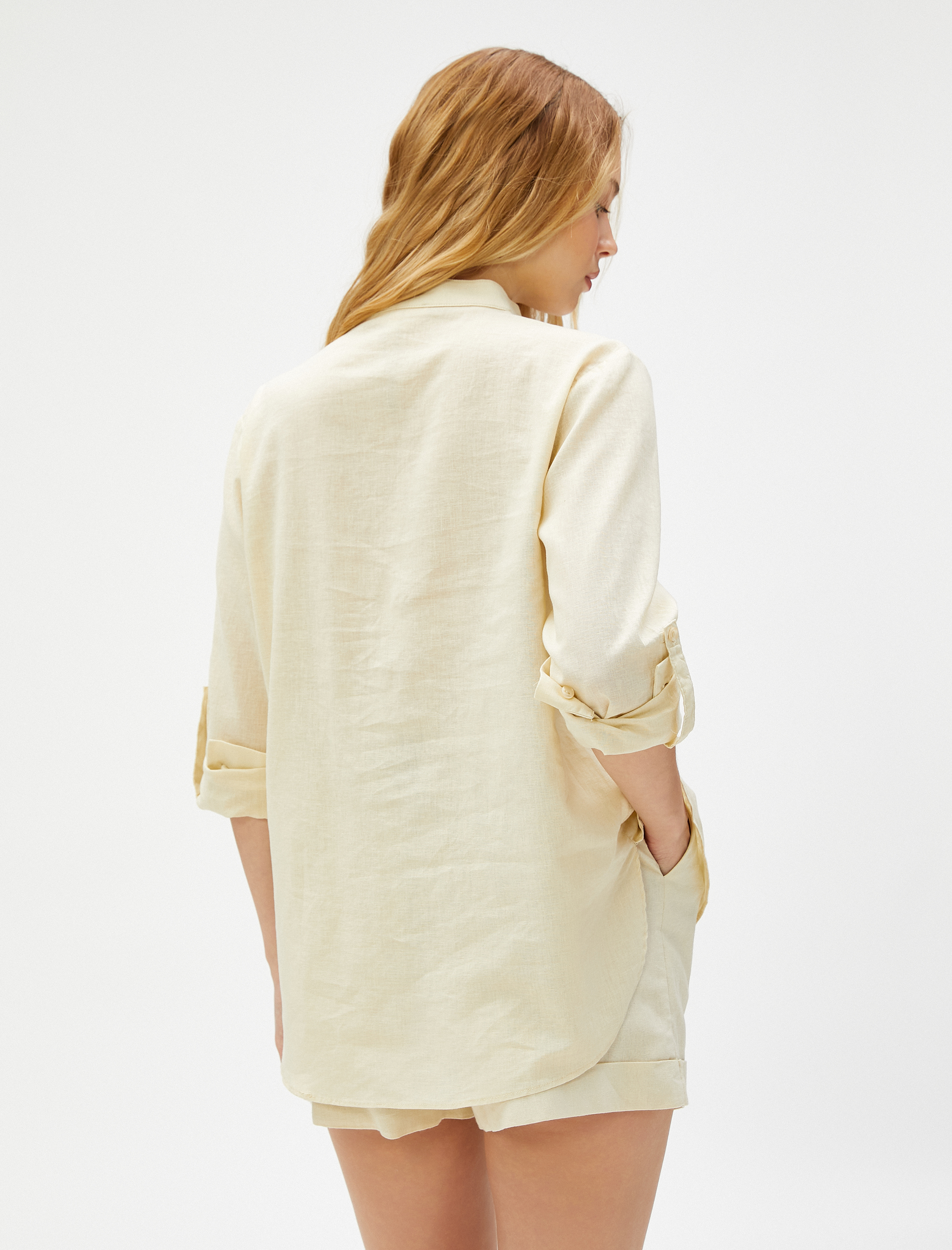   Hakim Yaka Gömlek Keten Karışımlı