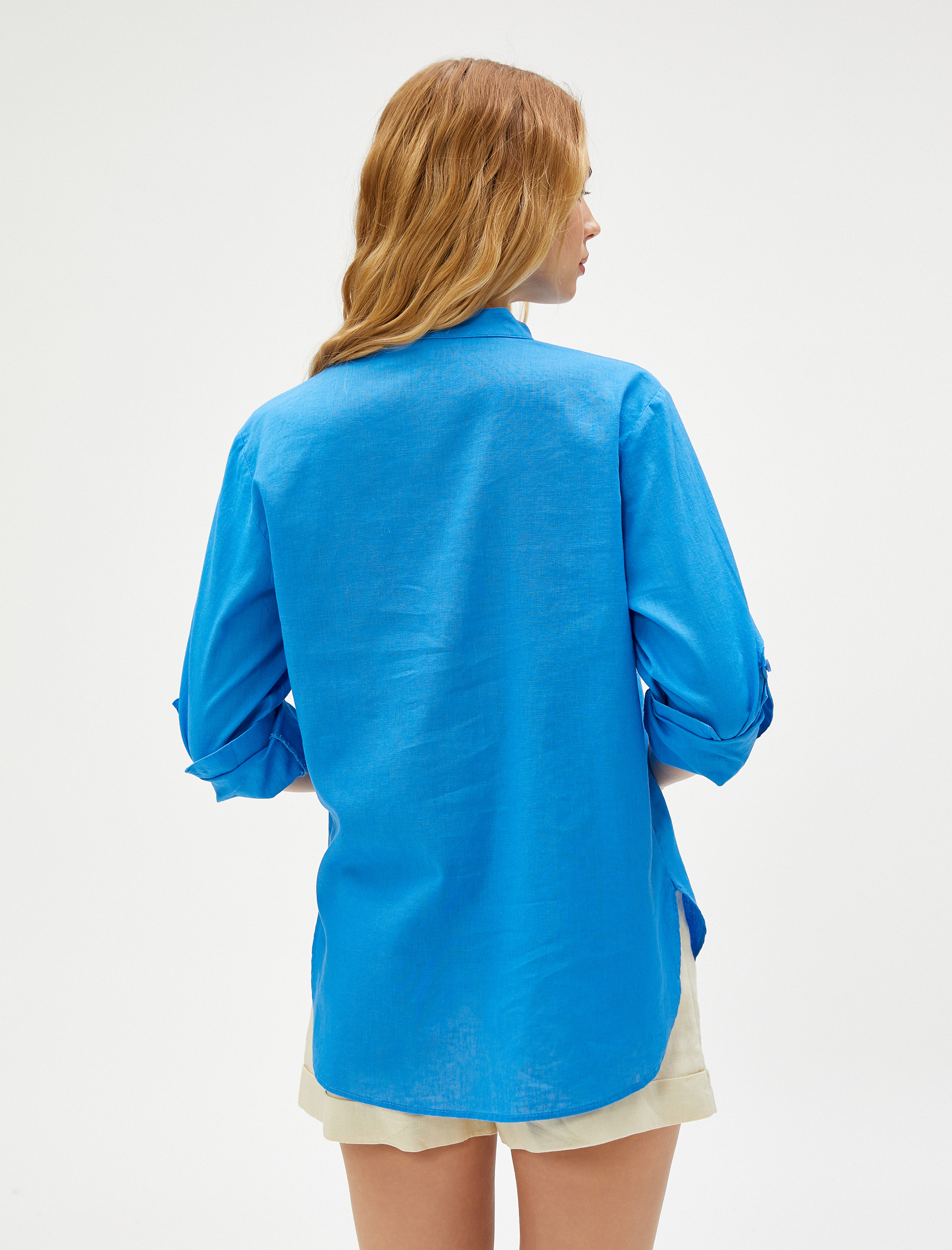   Hakim Yaka Gömlek Keten Karışımlı