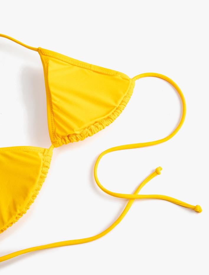  Üçgen Bikini Üstü Boyundan Bağlamalı Kaplı