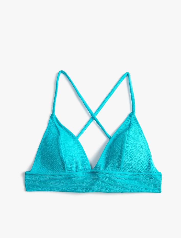 Bikini Üstü Bralet Çapraz Askılı Kaplı Dokulu