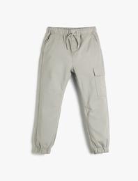 Jogger Pantolon Cepli Beli Bağlamalı Lastikli Pamuklu