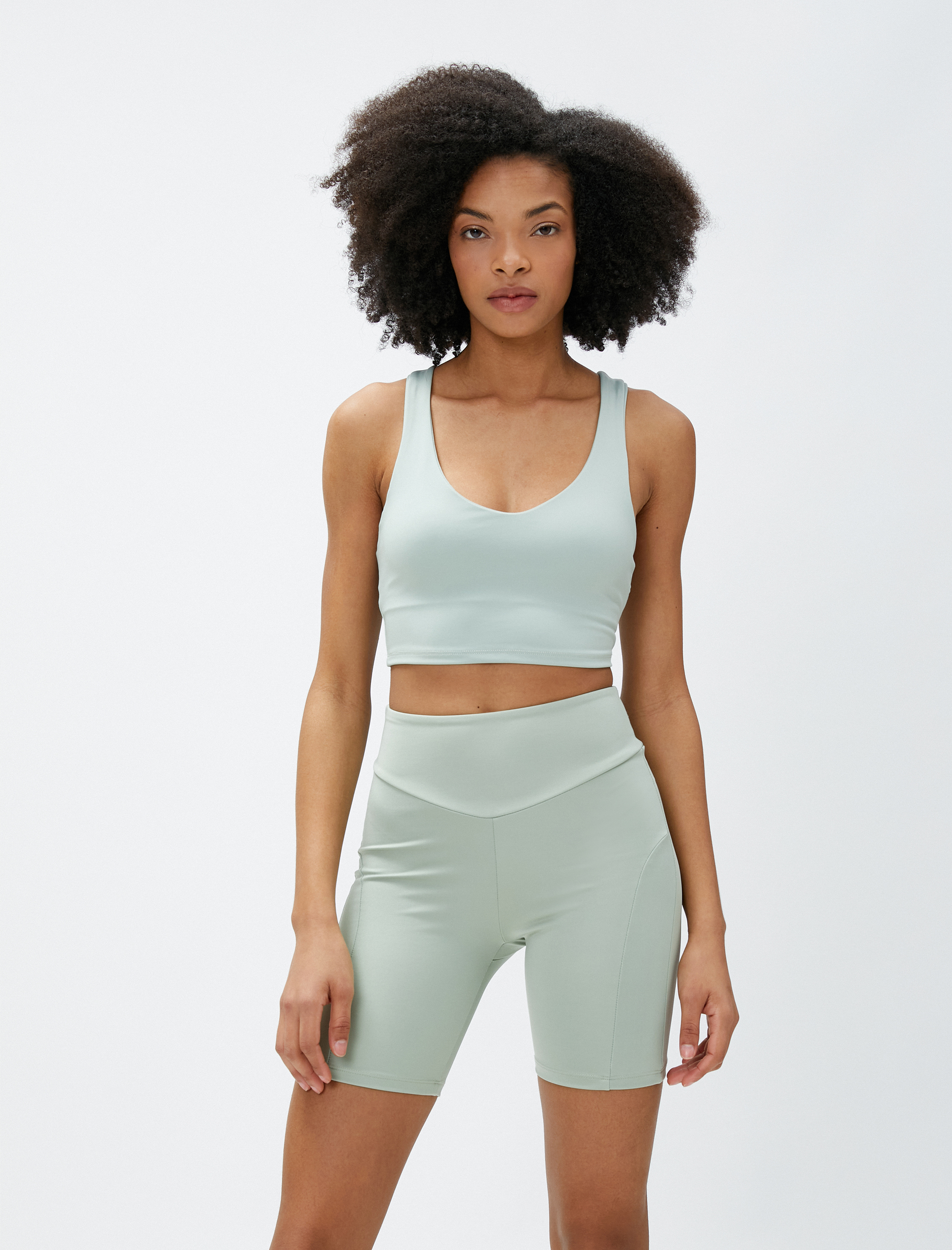   Sporcu Sütyeni Halter Yaka Minimal Baskılı