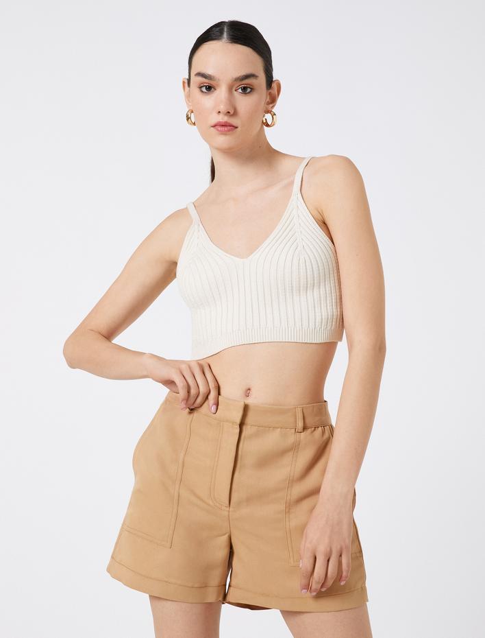  Modal Karışımlı Şort Bol Paça Cepli