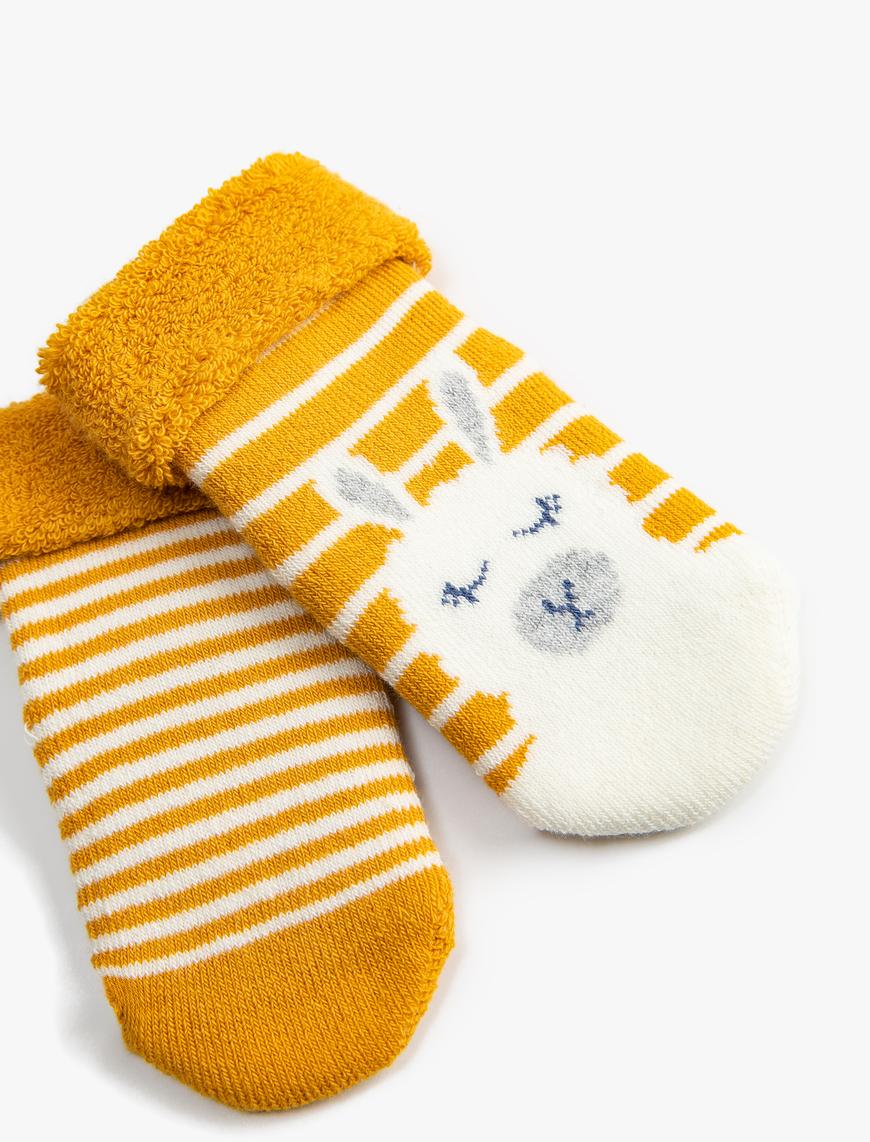  Erkek Bebek Çorap Çizgili Havlu Pamuk Karışımlı