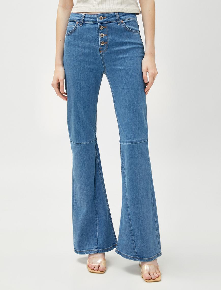   İspanyol Paça Kot Pantolon Yüksek Bel- Victoria Slim Jean