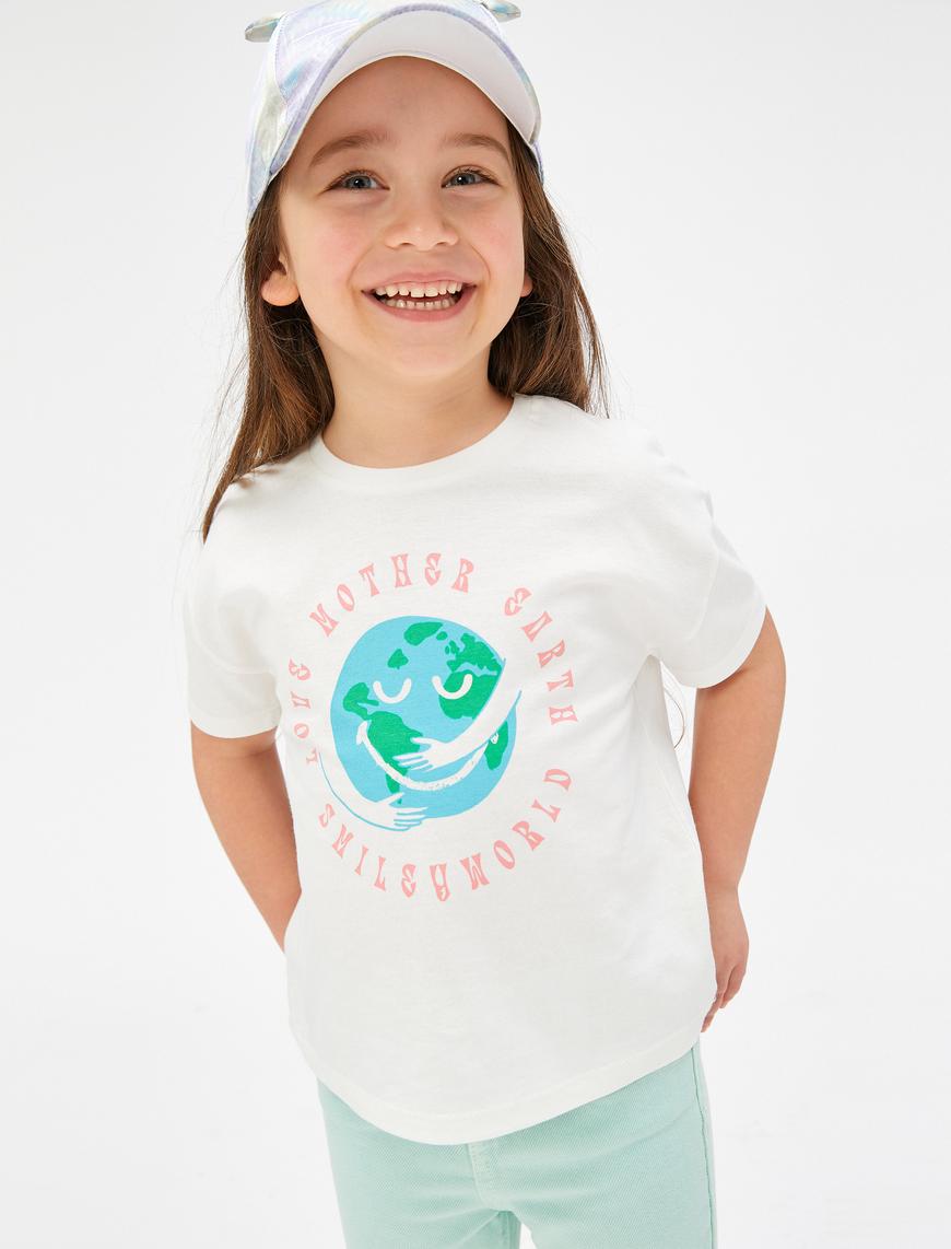  Kız Bebek SmileyWorld® Tişört Lisanslı Kısa Kollu Bisiklet Yaka Pamuklu