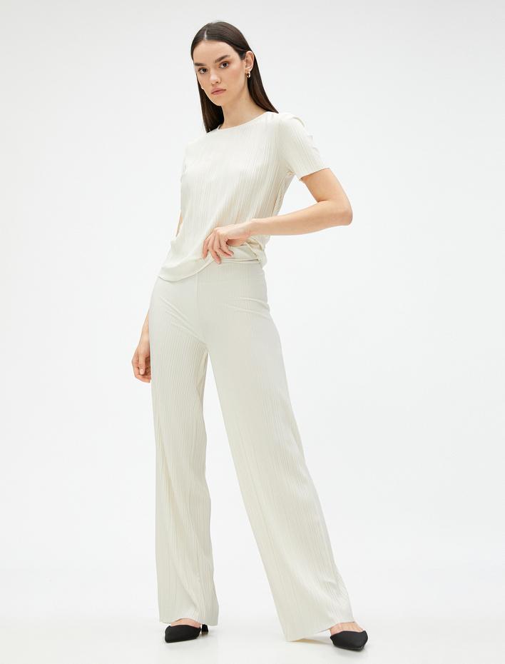  Piliseli Tişört Kısa Kollu Bisiklet Yaka