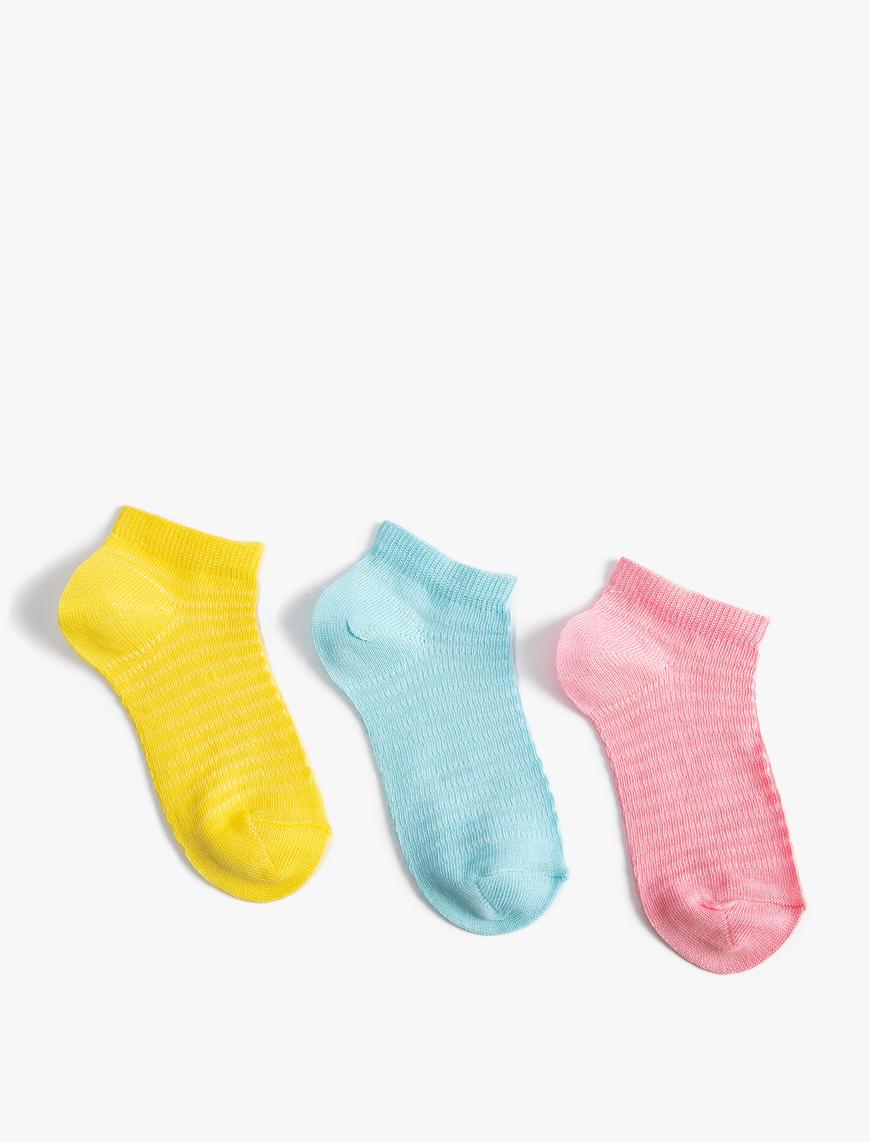  Kız Çocuk Çorap 3’lü Basic Pamuk Karışımlı