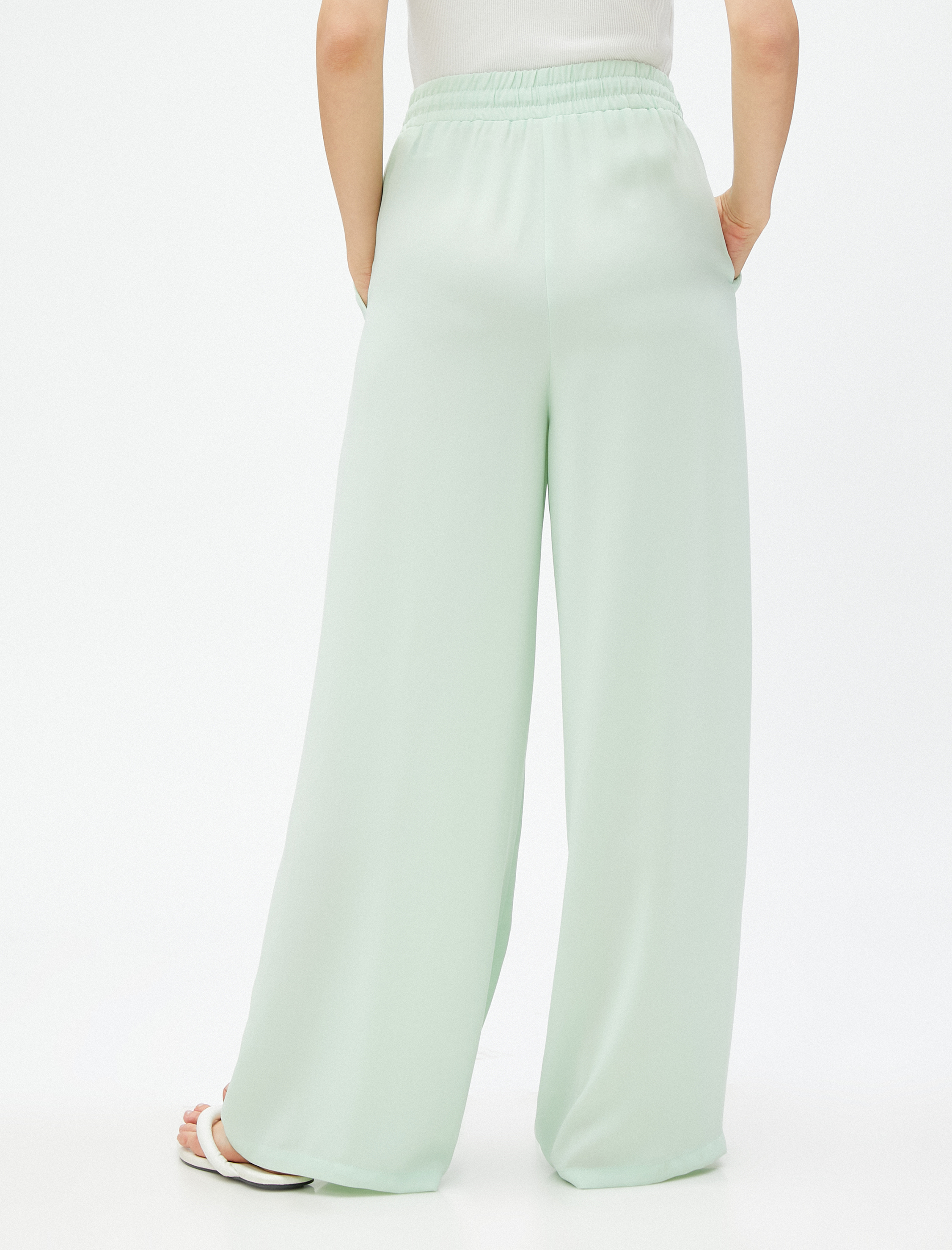   Bol Paça Pantolon Cepli Beli Bağlamalı