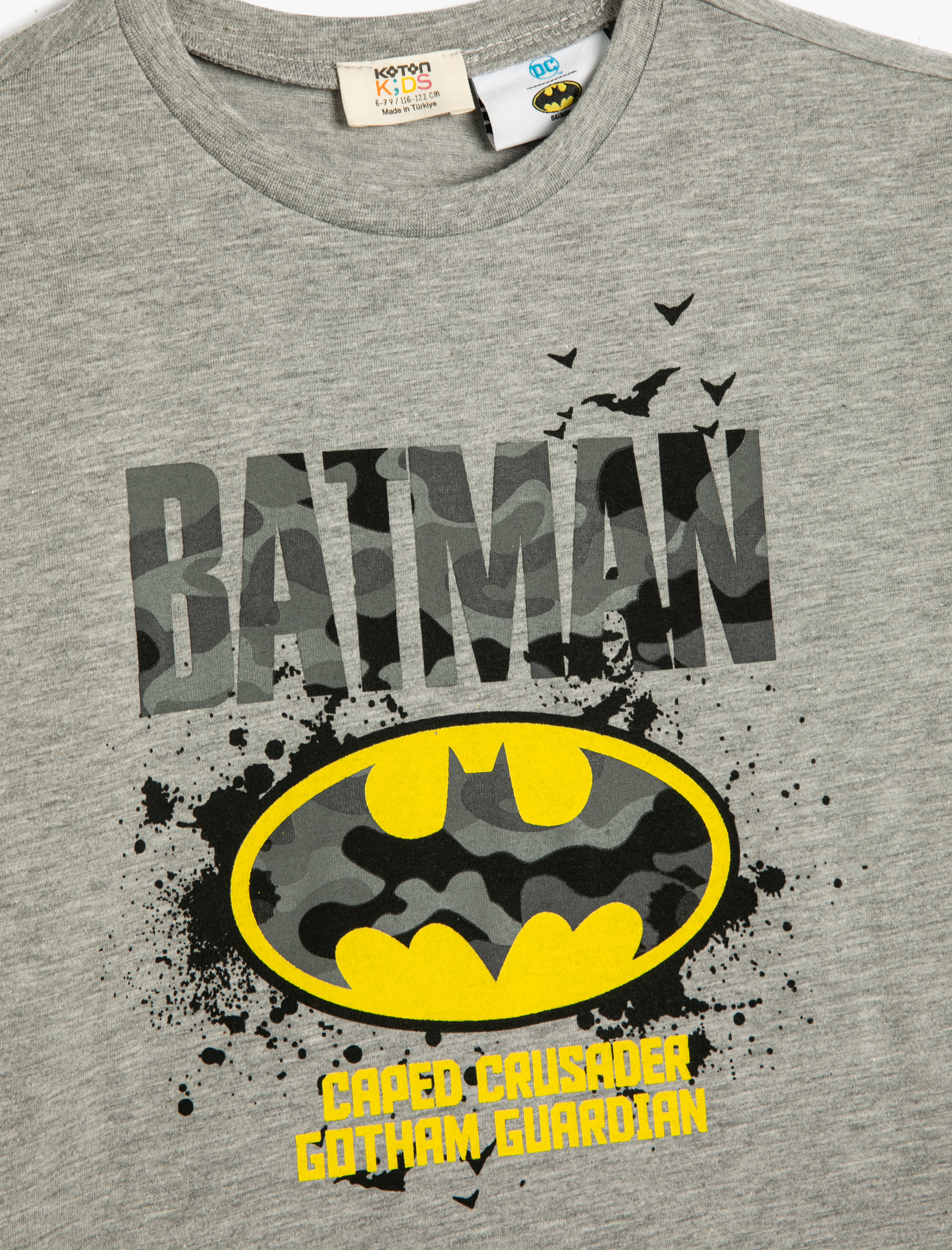  Erkek Çocuk Batman Tişört Lisanslı Kısa Kollu Bisiklet Yaka