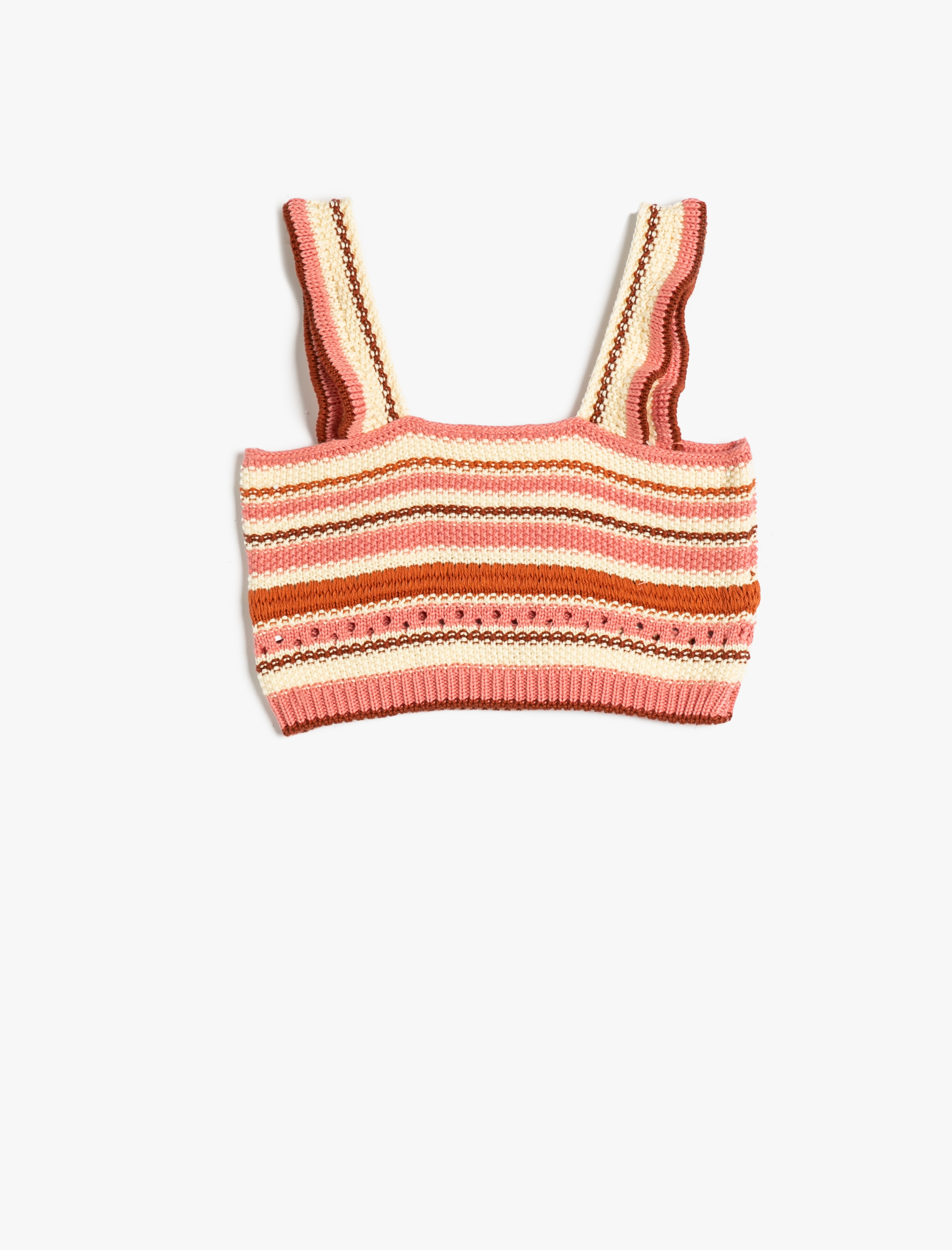  Kız Çocuk Kroşe Crop Üst Askılı