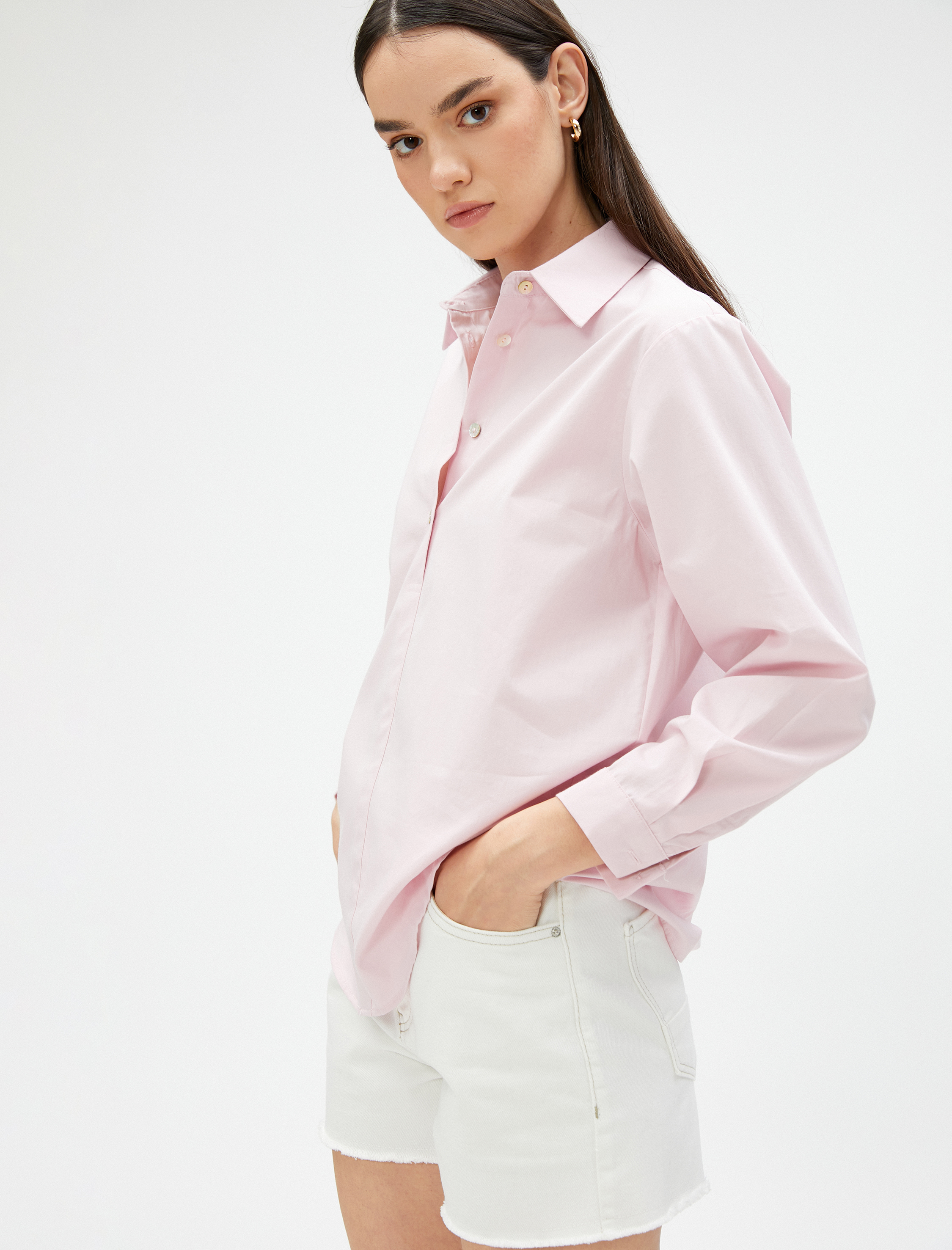   Pamuklu Basic Gömlek Uzun Kollu