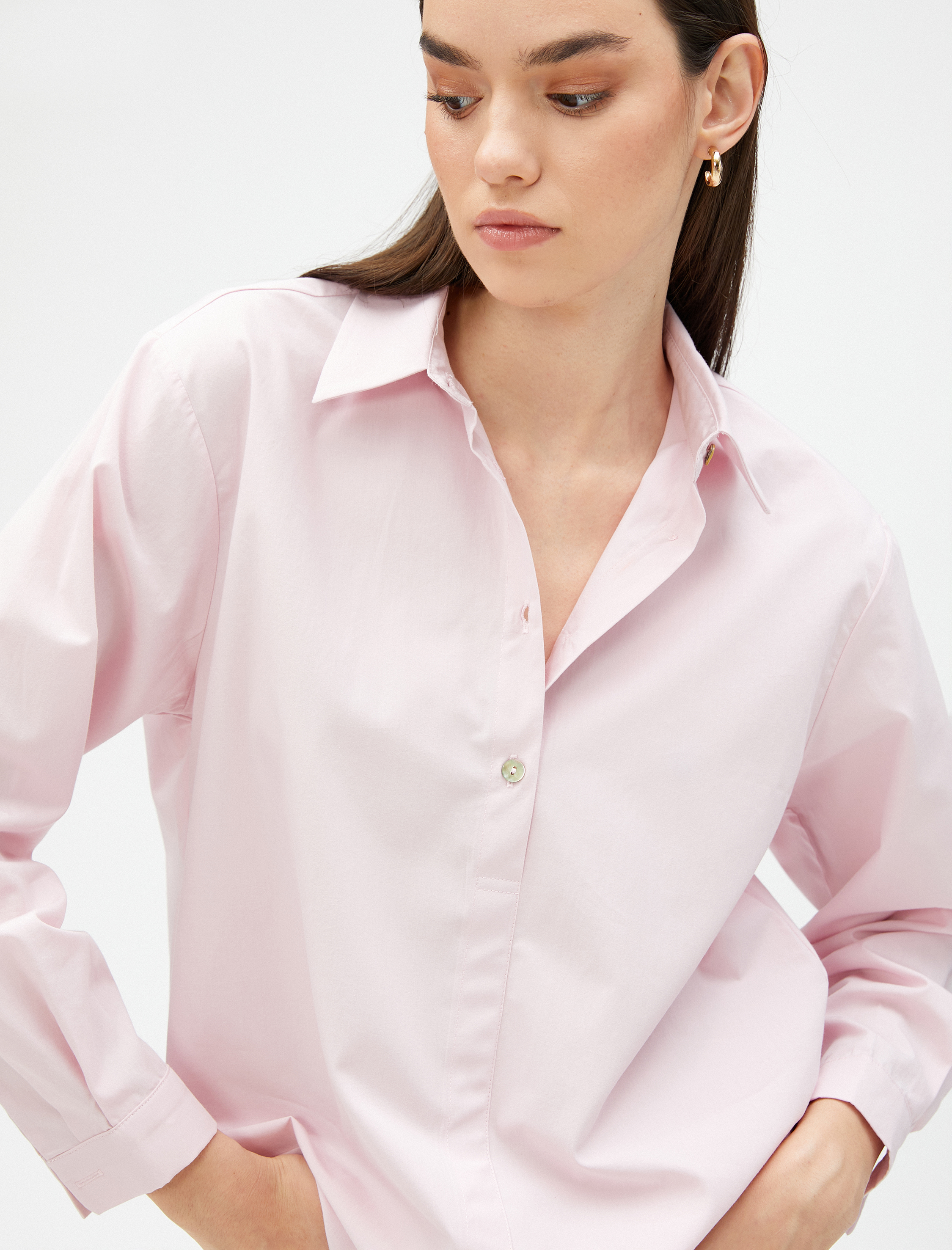   Pamuklu Basic Gömlek Uzun Kollu