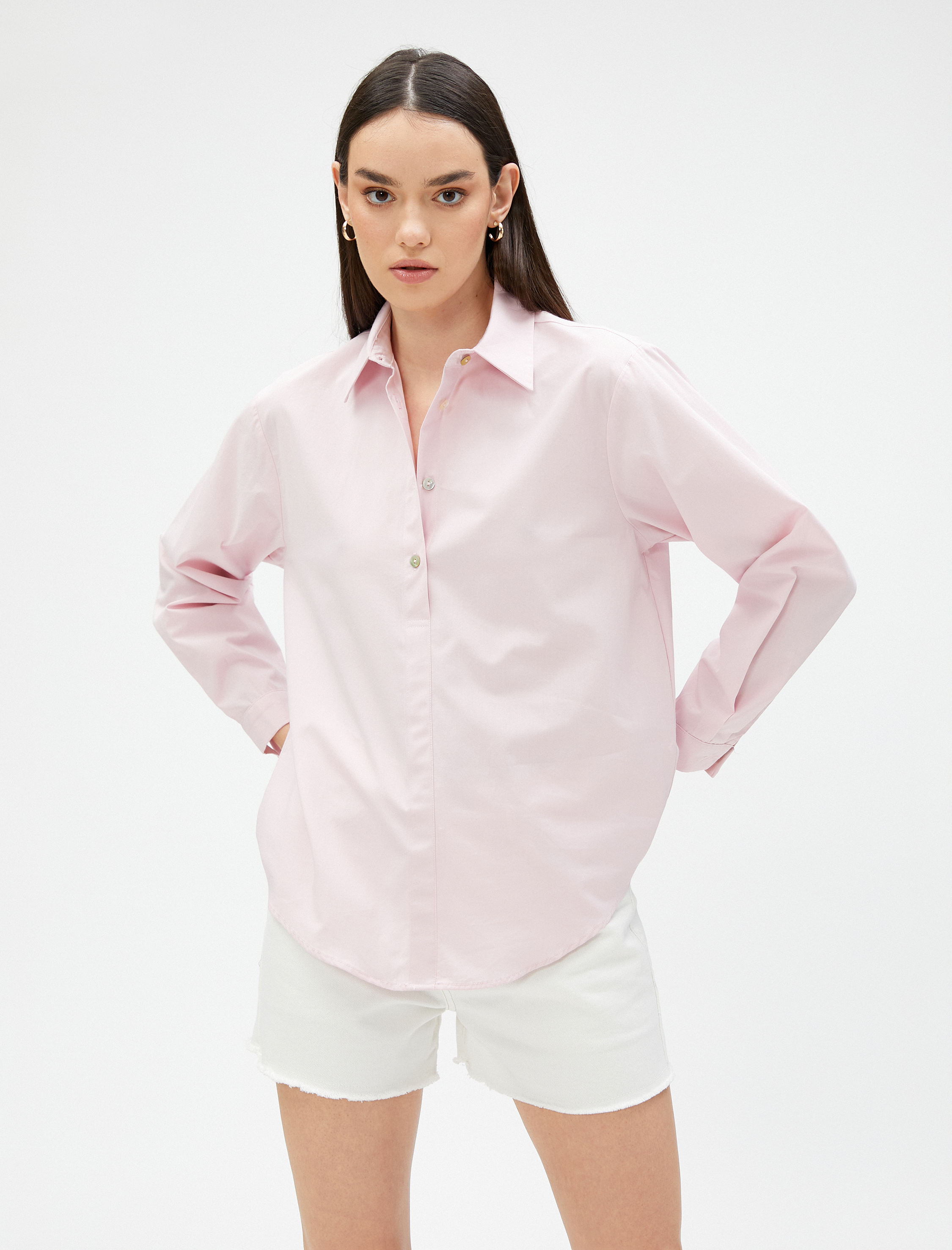   Pamuklu Basic Gömlek Uzun Kollu