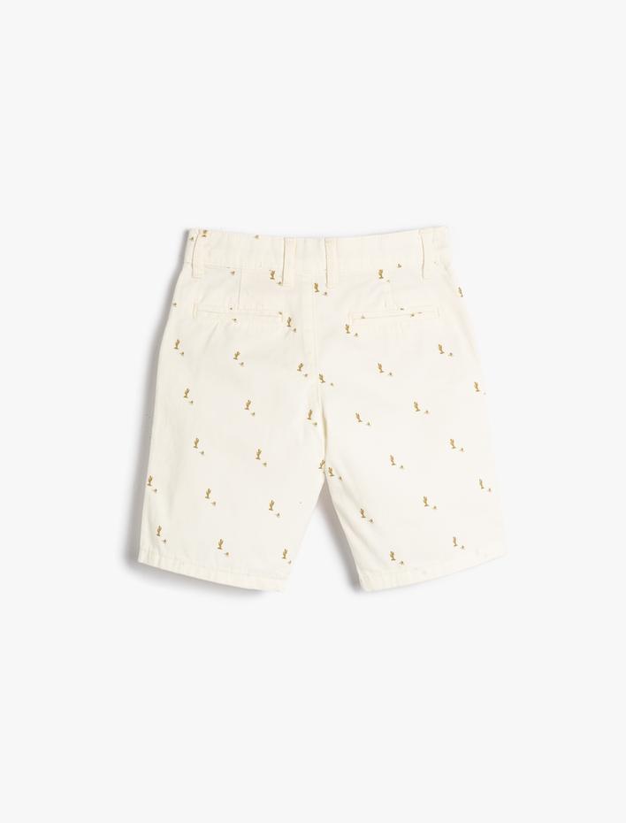 Erkek Çocuk Chino Şort Cepli Pamuklu Beli Ayarlanabilir Lastikli