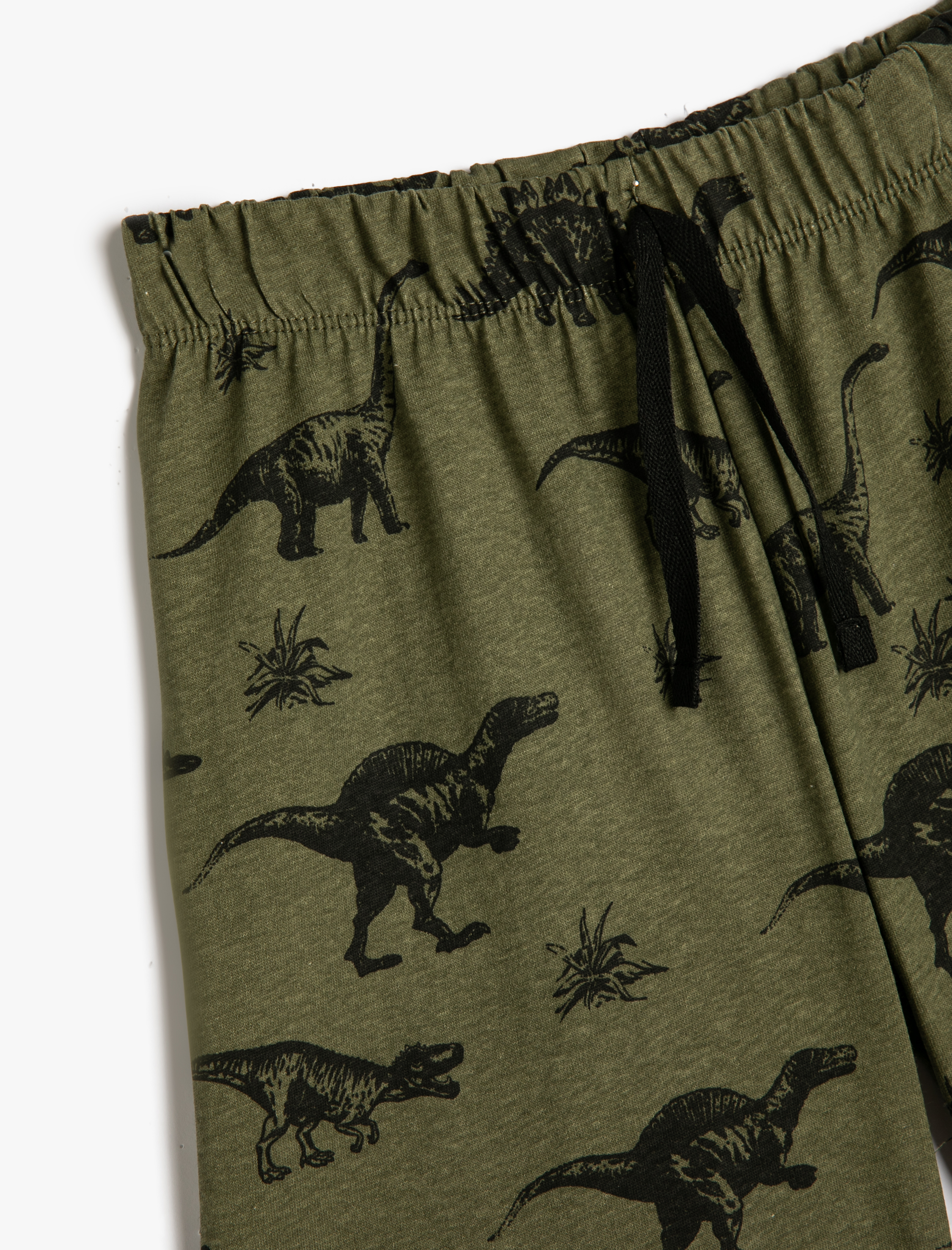  Erkek Çocuk Şort Beli Bağlamalı Dinozor Baskılı Pamuklu