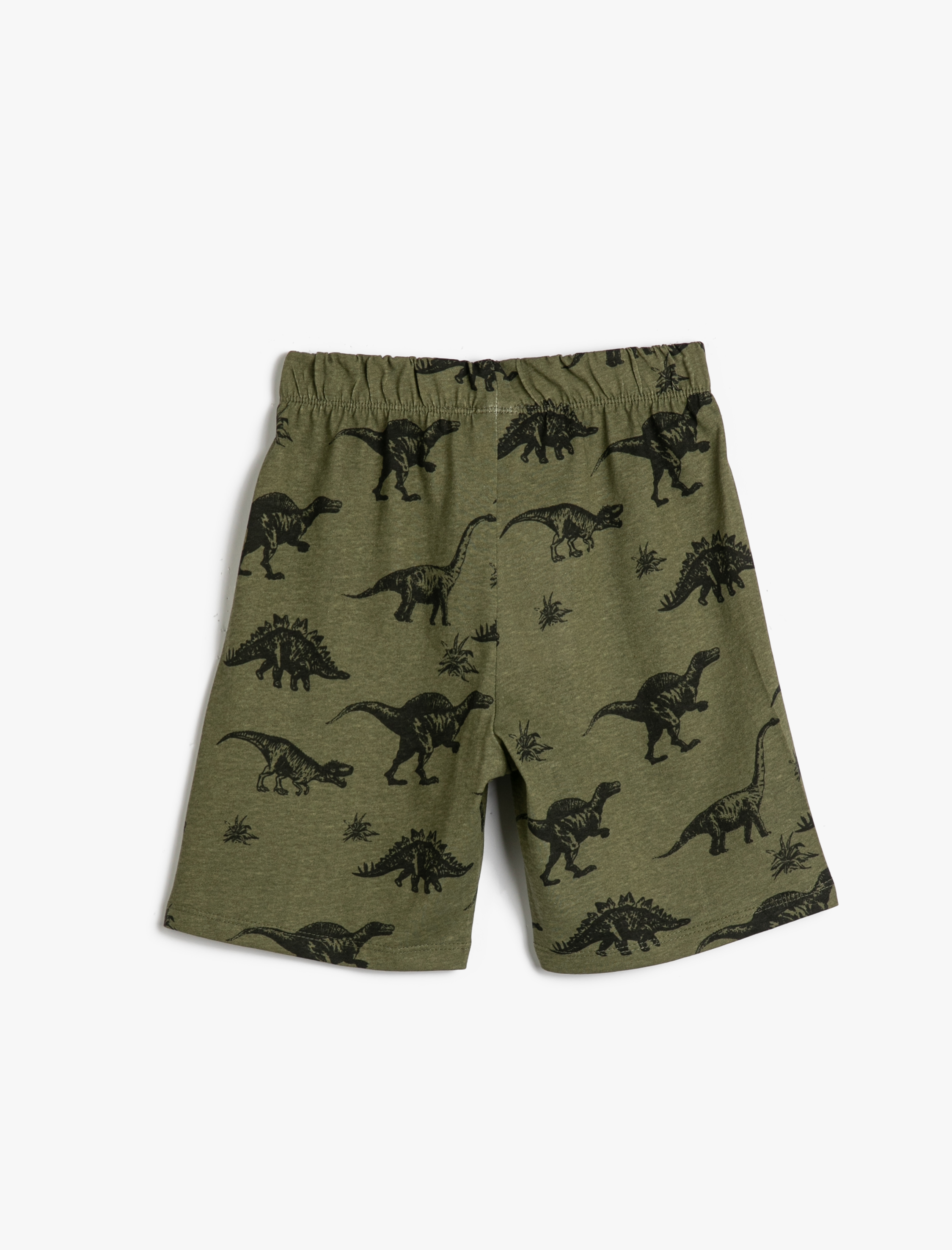  Erkek Çocuk Şort Beli Bağlamalı Dinozor Baskılı Pamuklu