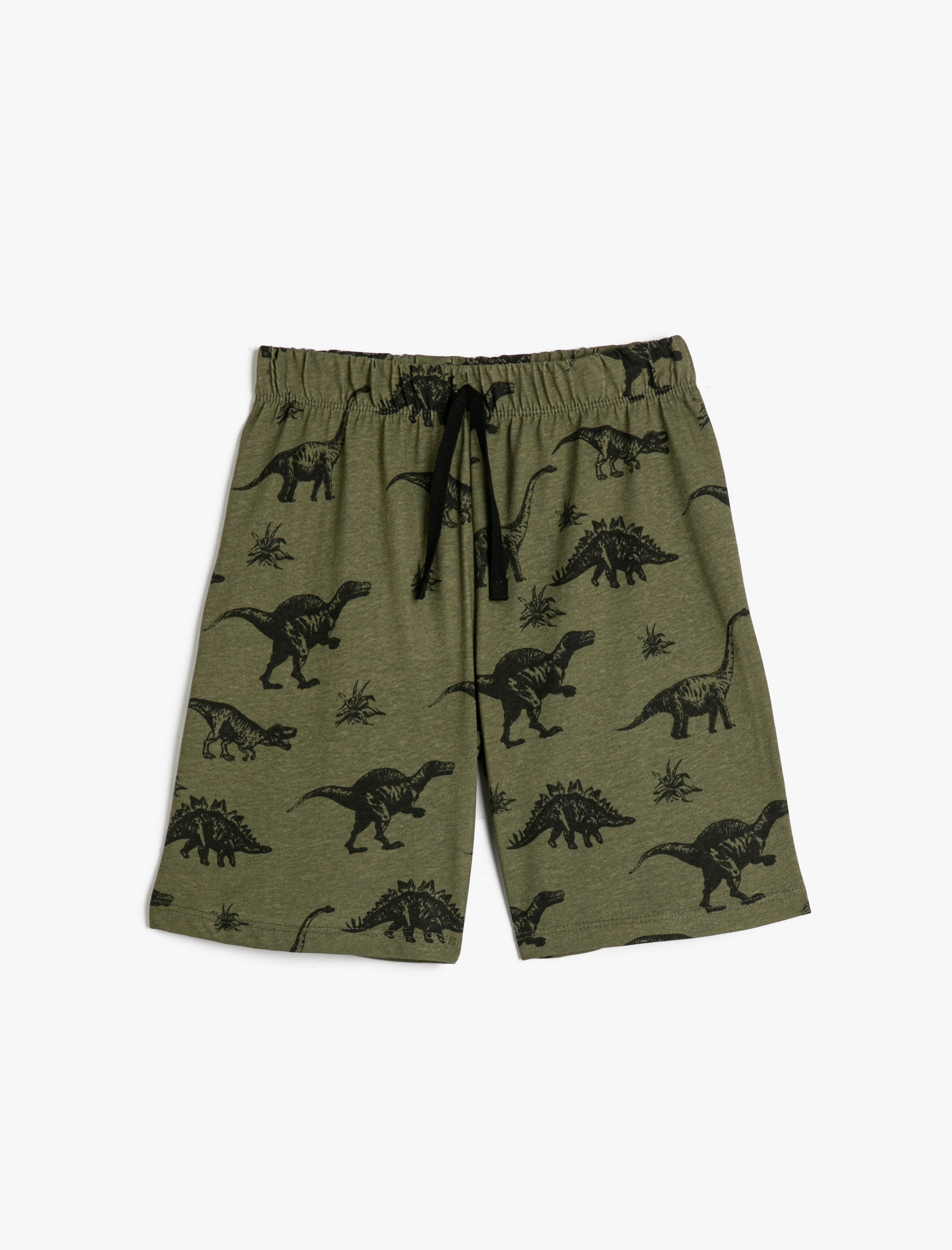  Erkek Çocuk Şort Beli Bağlamalı Dinozor Baskılı Pamuklu