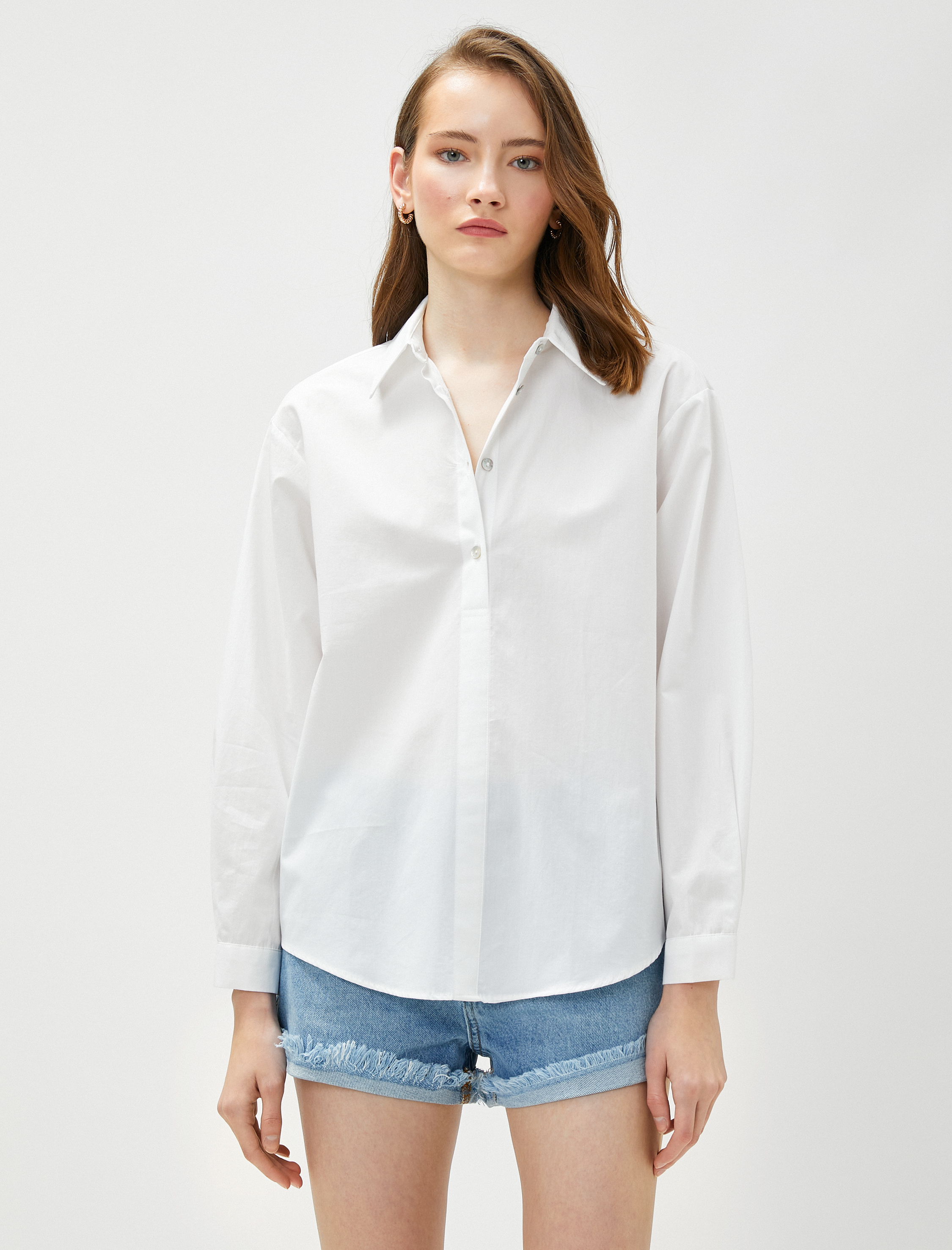   Pamuklu Basic Gömlek Uzun Kollu