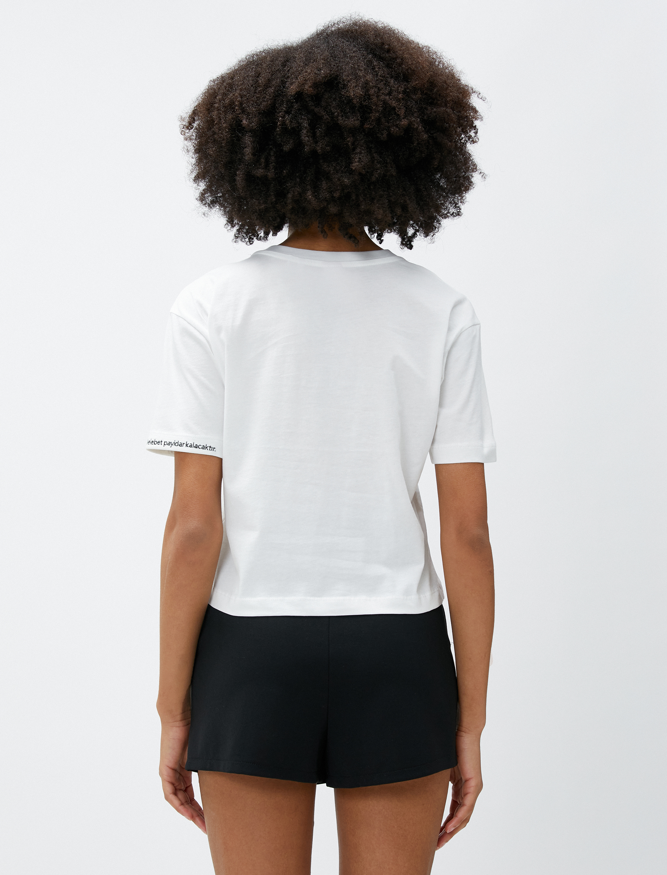   Slogan Nakışlı Tişört Bisiklet Yaka Kısa Kollu Pamuklu 100. Yıl Özel